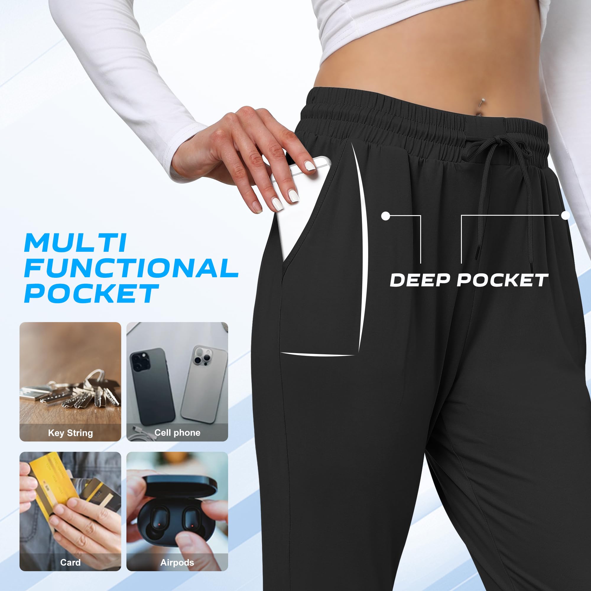 Women's Joggers with Pockets & Drawstring - Soft Sweatpants for Running, Yoga, Workout & Lounge - Comfortable Casual Pants for Women - Perfect for Gym, Home & Outdoor Activities