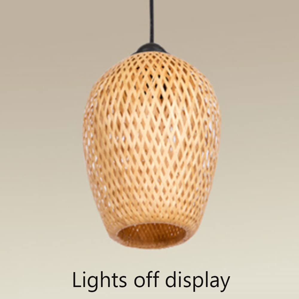 Rustic Bamboo Dome Wicker Chandelier - Handwoven Rattan Pendant Light Shade for Ceiling - Japanese Style Home & Shop Decor - Perfect for Living Room, Bedroom, Cafe and Restaurant Lighting