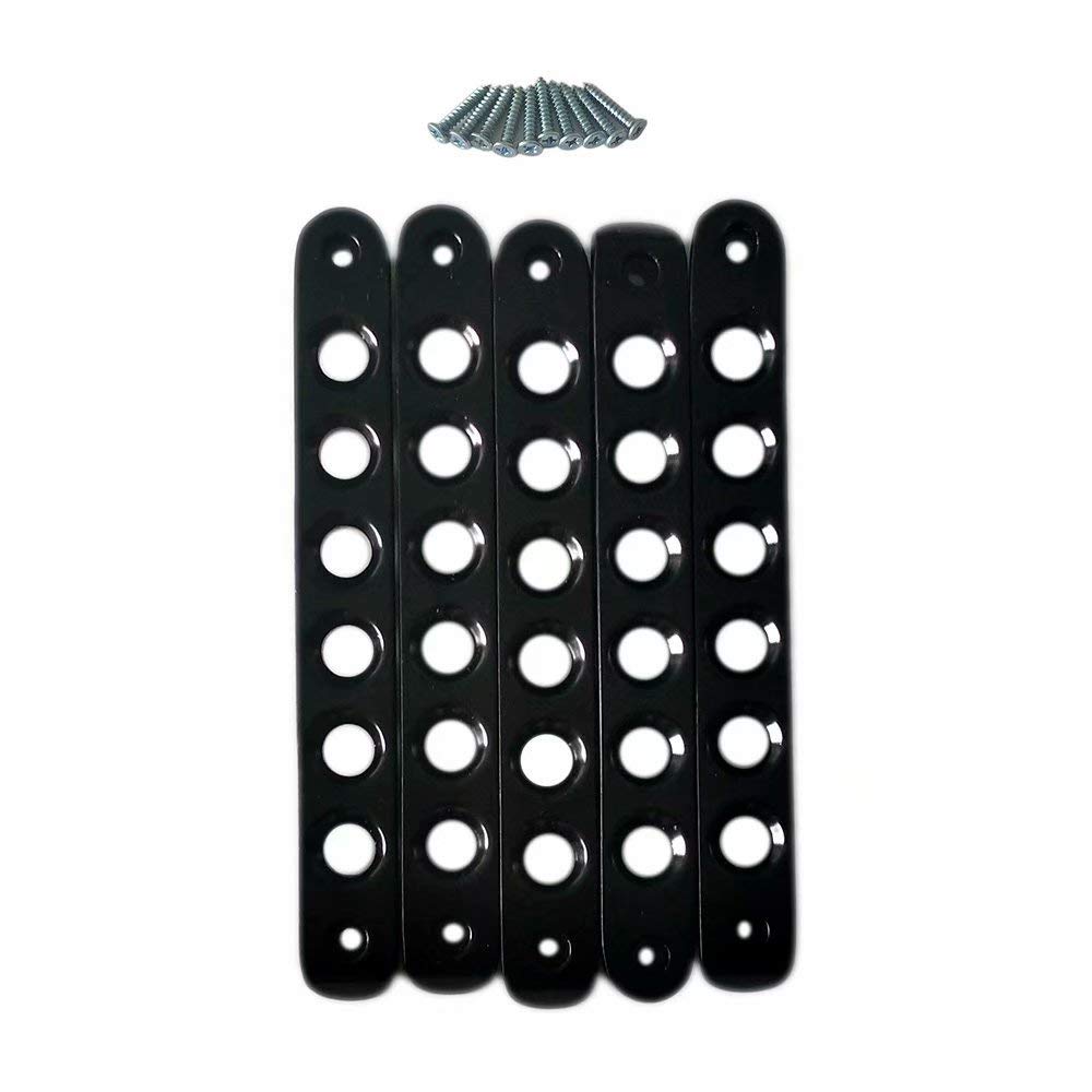 5Pcs Black Aluminum Door Grab Handle Inserts for 2007-2018 Jeep Wrangler JK - Side Door Trim Upgrade