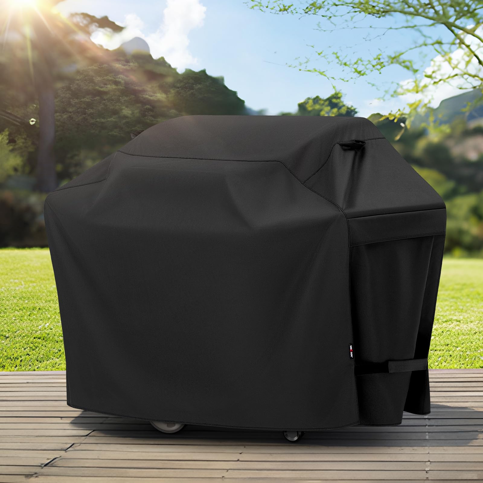 UNICOOK Heavy Duty Waterproof BBQ Grill Cover - 75 Inch XXL Gas Grill Cover, Fade Resistant & Durable, Fits Weber, Char-Broil, Nexgrill, Brinkmann - Perfect for Outdoor Cooking, Backyard Parties & Camping