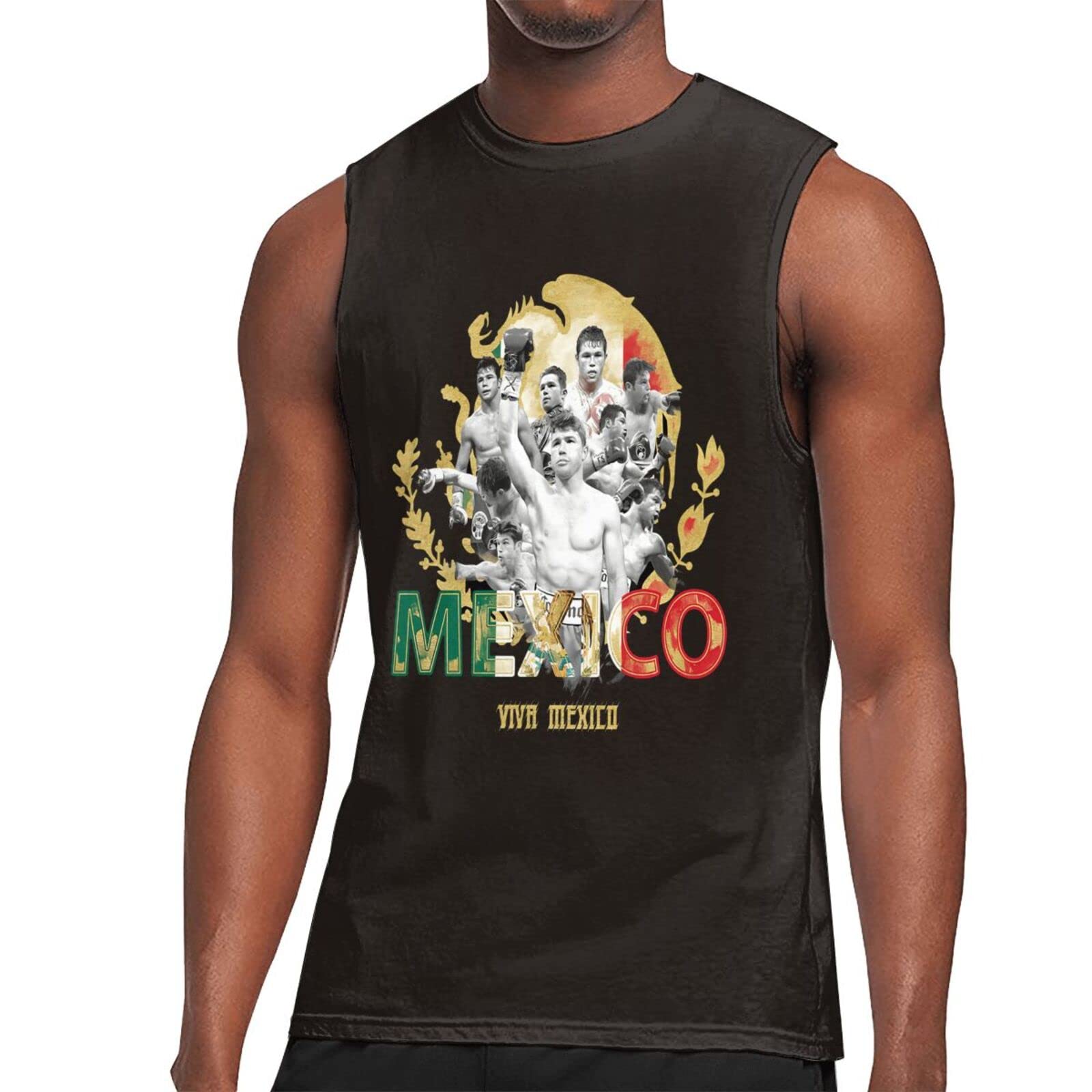 Canelo Alvarez 3D Printed Muscle Tank Tops - Men's Sleeveless Hawaiian Gym Shirts for Workout & Summer - Cool Cotton Undershirt Tees - Medium Black - Perfect for Beach, Gym & Casual Wear