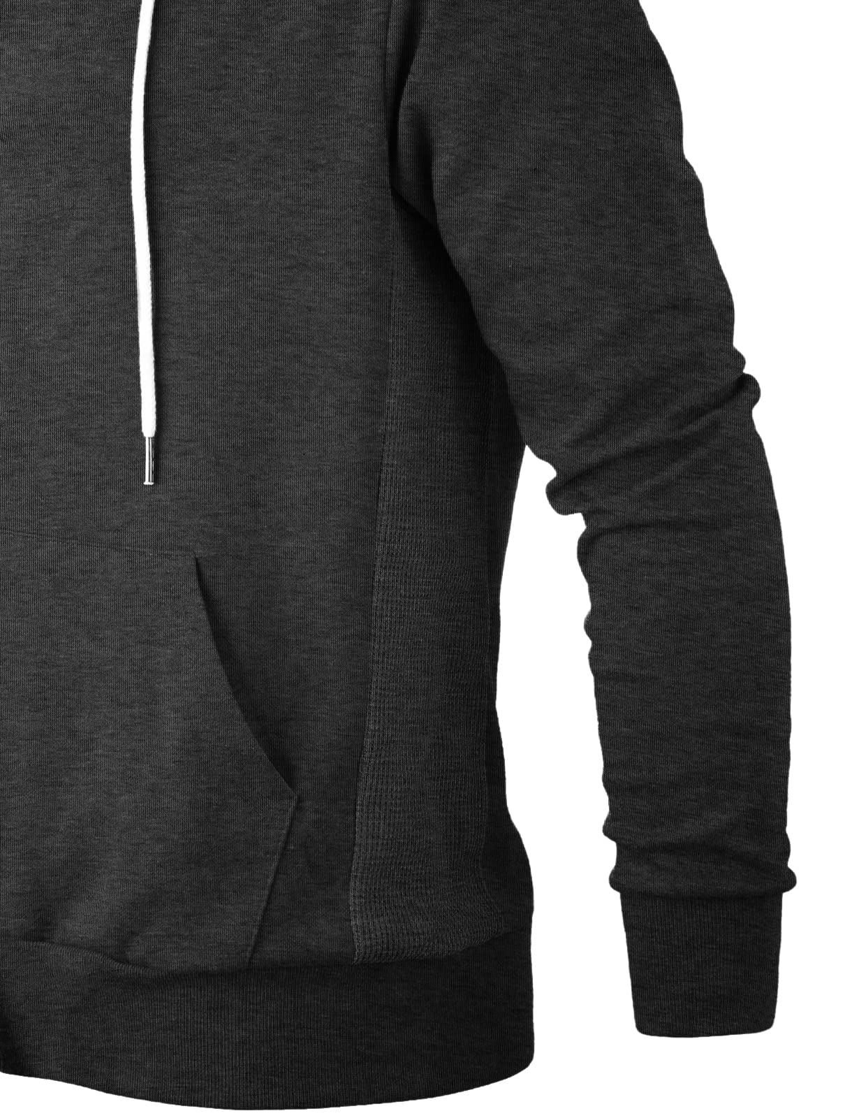 Men's Slim Fit Long Sleeve Lightweight Zip-Up Hoodie - Waffle Knit Pullover with Kangaroo Pocket for Casual Wear, Outdoor Activities & Travel