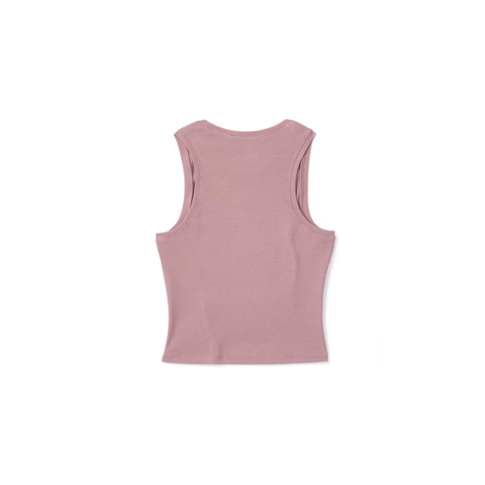 Women's Ribbed Tank Top in Dull Pink - Soft Stretchy Casual Wear for Gym, Yoga & Everyday Outfits