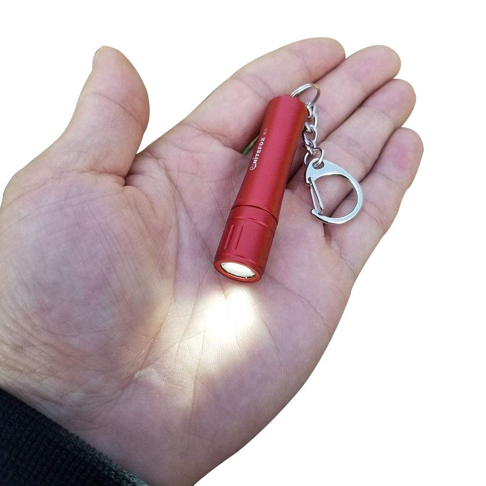 Bright Keychain Flashlight K1 - 150 Lumens Ultra Bright LED Mini Flashlight, Waterproof Portable Torch for EDC, Camping, Hiking, Dog Walking, Reading & Emergency Use - Compact Lantern for Outdoor Adventures (Red)