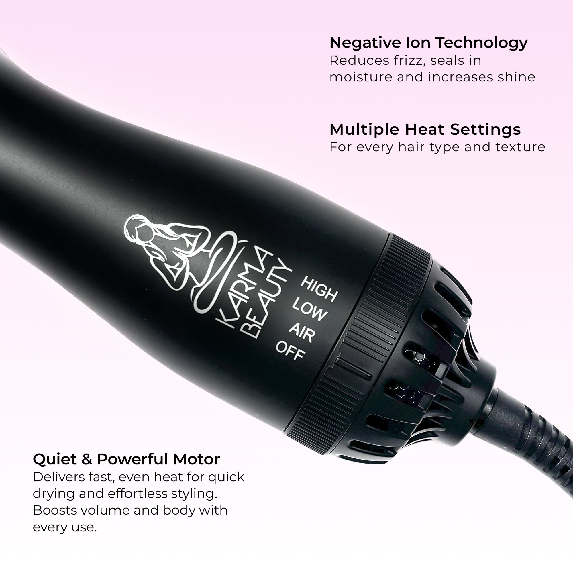Cosmic Wave Mini Blow Dryer Brush - 2-in-1 Hair Styler & Volumizer for Quick Drying & Smoothing | Perfect for Travel, Home & Salon Use