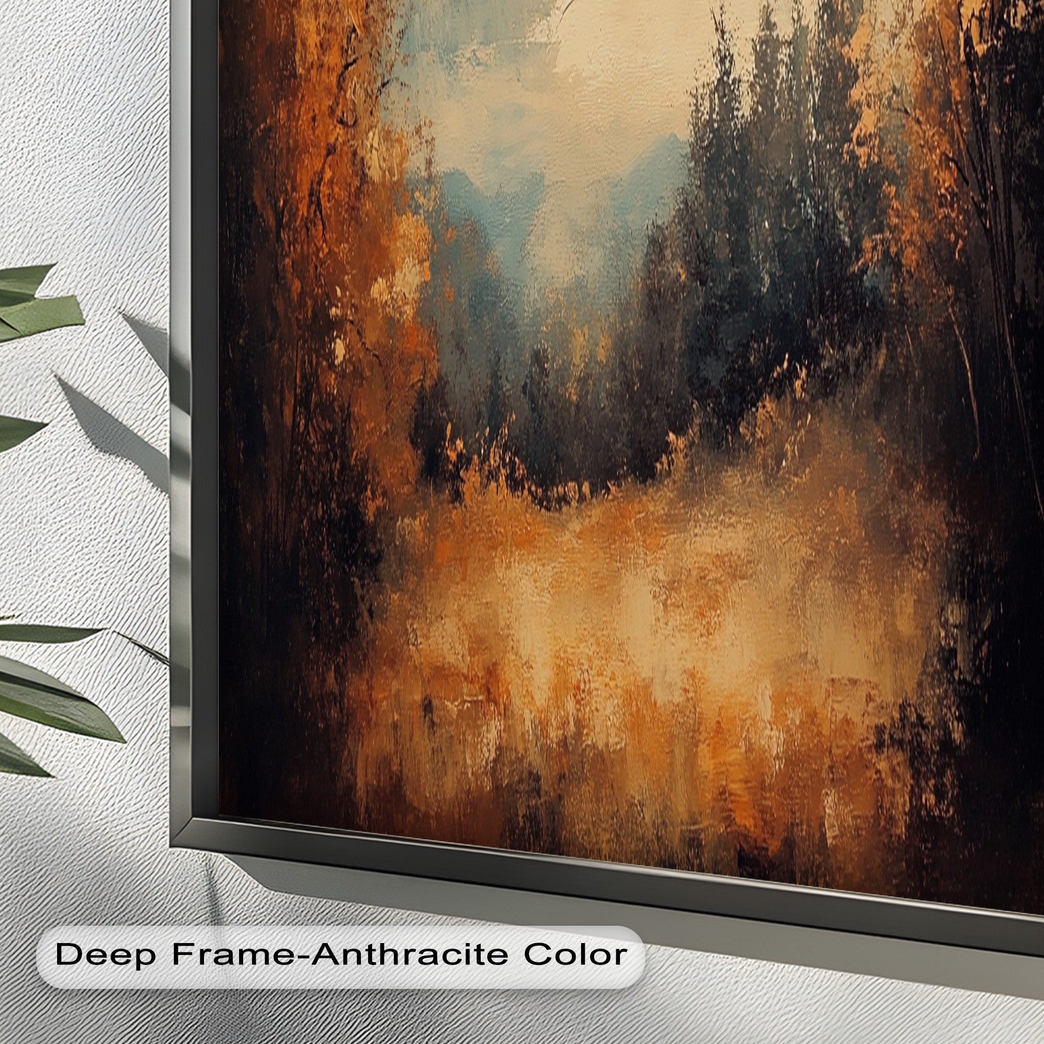 Autumn Forest Landscape Framed Oil Painting - Handmade Canvas Art for Living Room, Bedroom & Office Decor