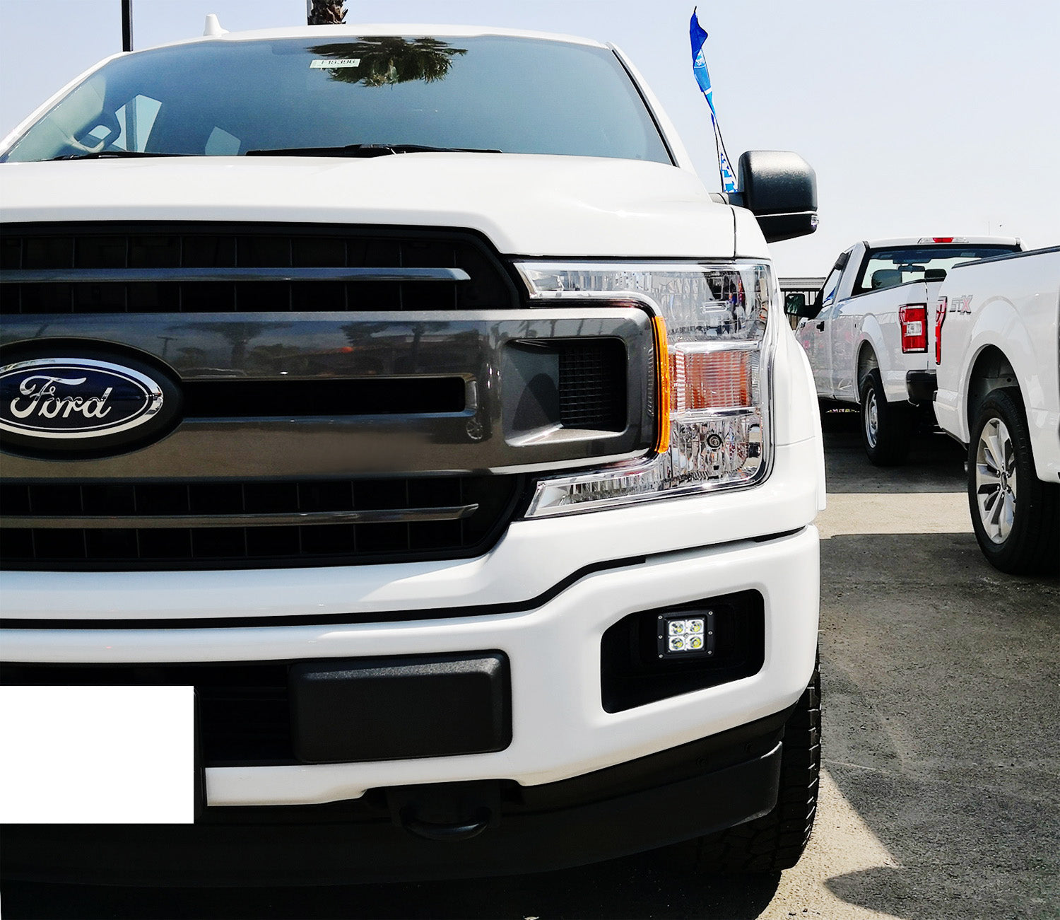 3 Inch 2x2 LED Pod Lights with Fog Light Opening Mount & Wiring Kit - Compatible with Ford F150 F250 F350 Trucks - Perfect for Off-Roading, Night Driving & Foggy Conditions