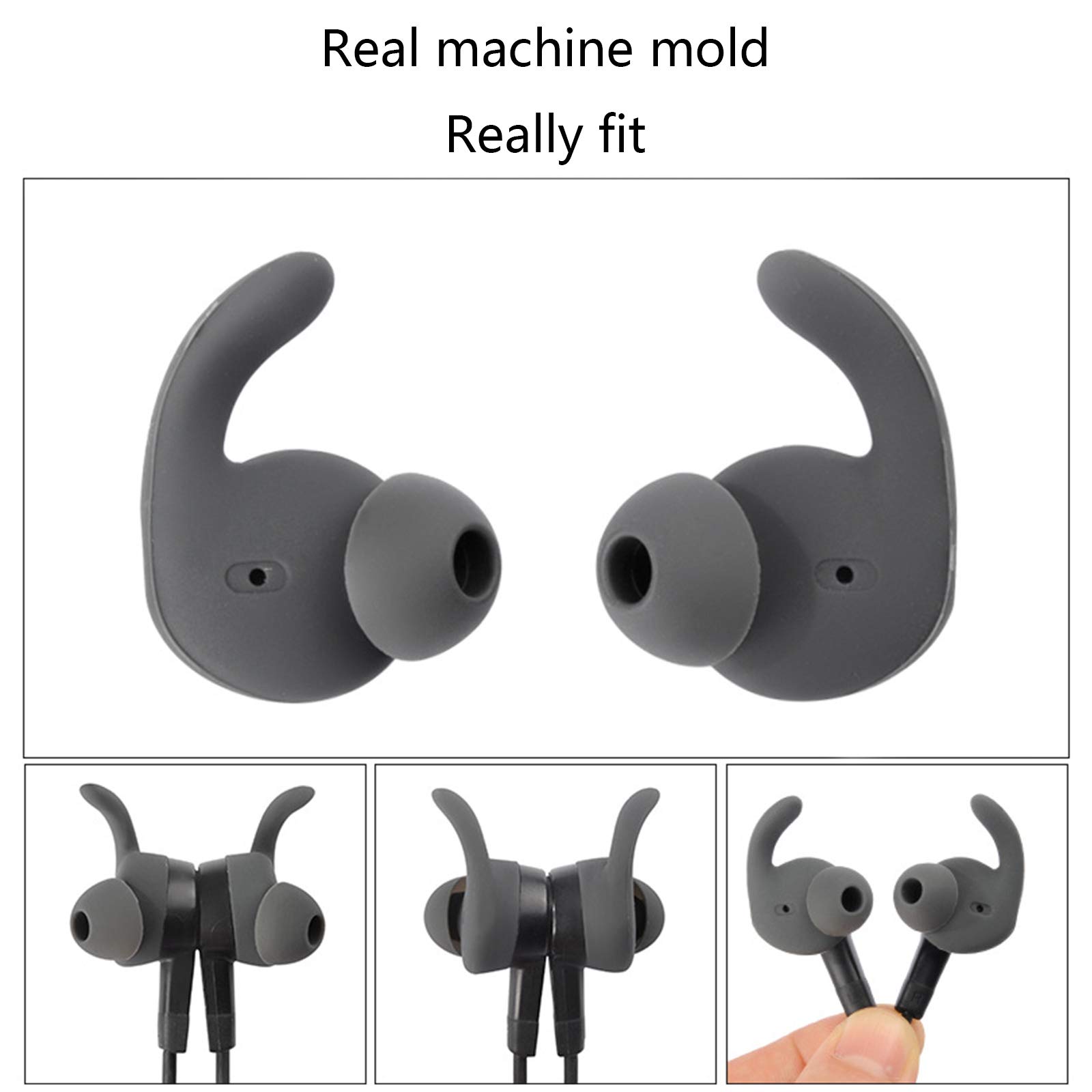6Pcs Soft Silicone Earbud Covers & Ear Hooks Replacement for Huawei XSport/Honor AM61 Bluetooth Headset - Comfortable Sweatproof Ear Tips for Running, Gym & Workout