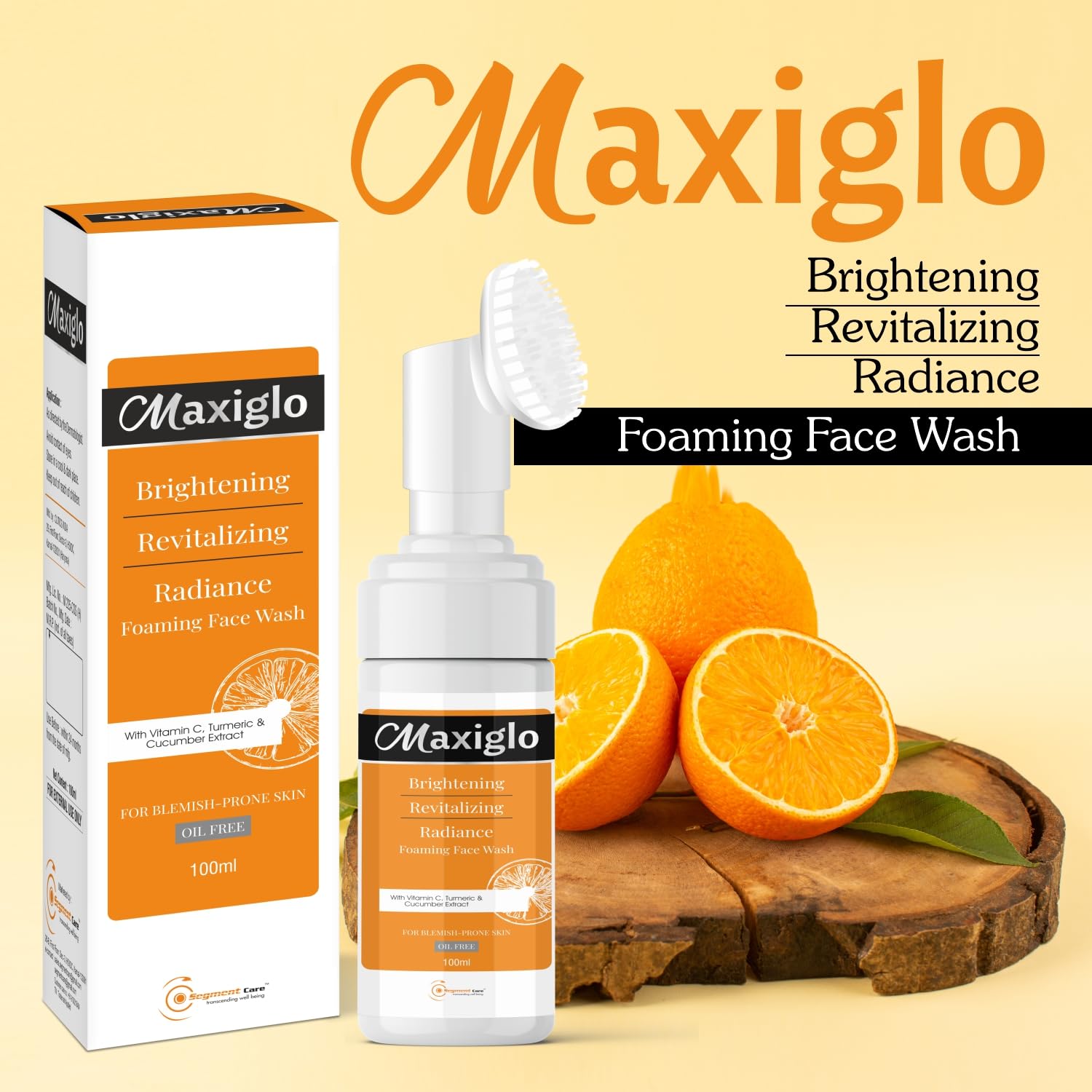 Vitamin C Foaming Face Wash with Turmeric & Cucumber - Brightening & Hydrating Cleanser for Acne-Prone & Sensitive Skin | Morning & Night Skincare Routine