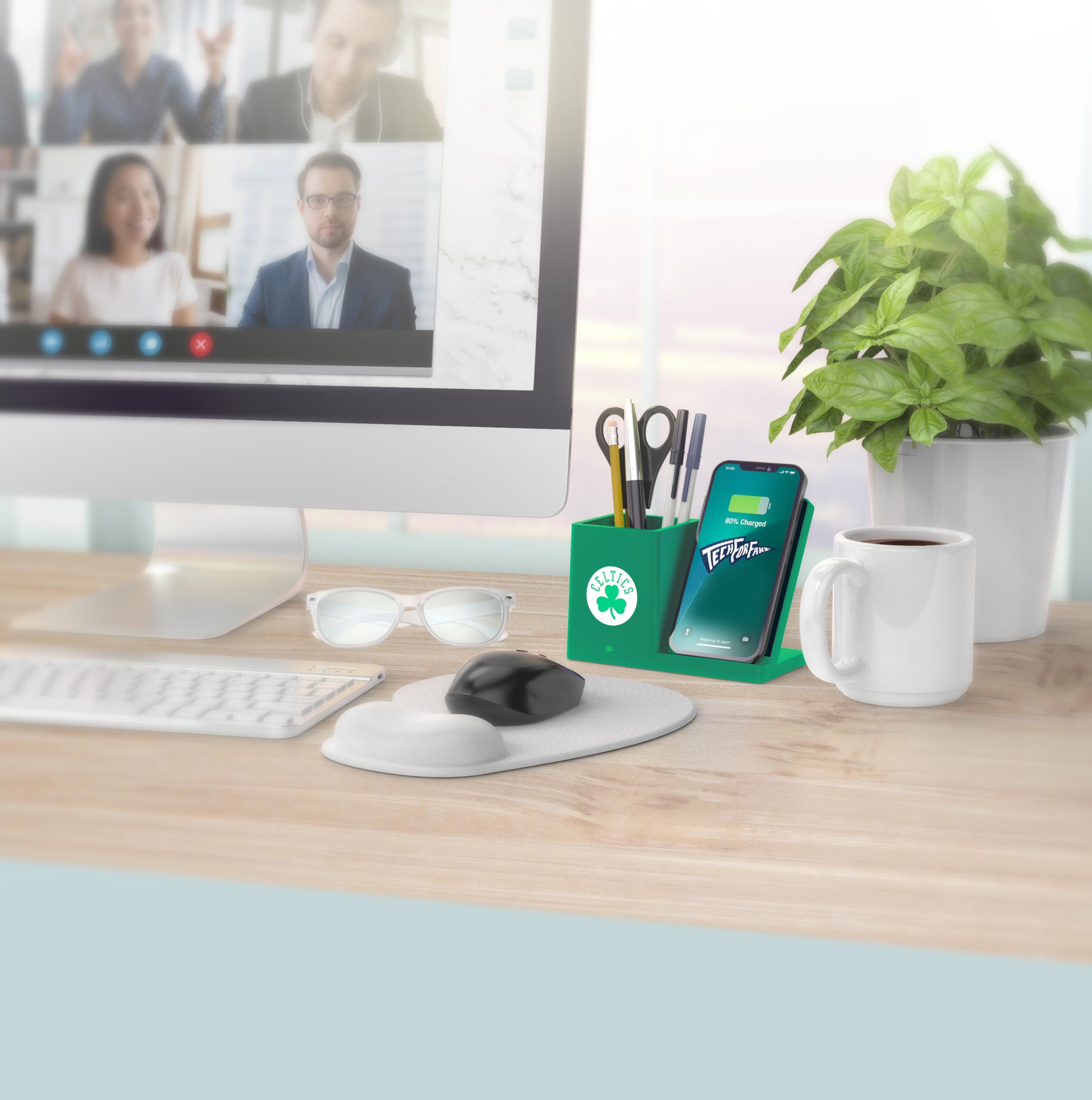SOAR Wireless Charger & Desktop Organizer - Fast Qi Charging Stand with Phone Holder, Multi-Device Charging Station for iPhone 15/14/13/12, AirPods, Samsung - Perfect for Office, Home & Nightstand Use
