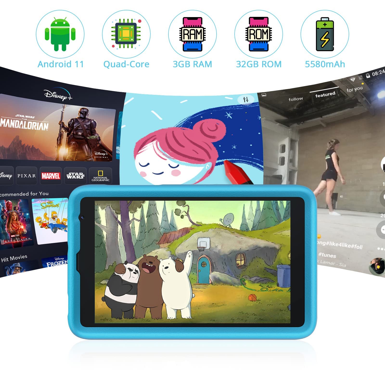 Blackview Tab 6 8-inch Android Tablet with 4GB RAM 128GB Storage - Gold | Perfect for Online Learning, Streaming & Portable Work
