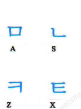 Korean Style Blue Letter Transparent Keyboard Stickers - Durable, Non-Slip Computer Key Labels for Typing & Gaming (Perfect for Laptops, Desktops & Mechanical Keyboards)