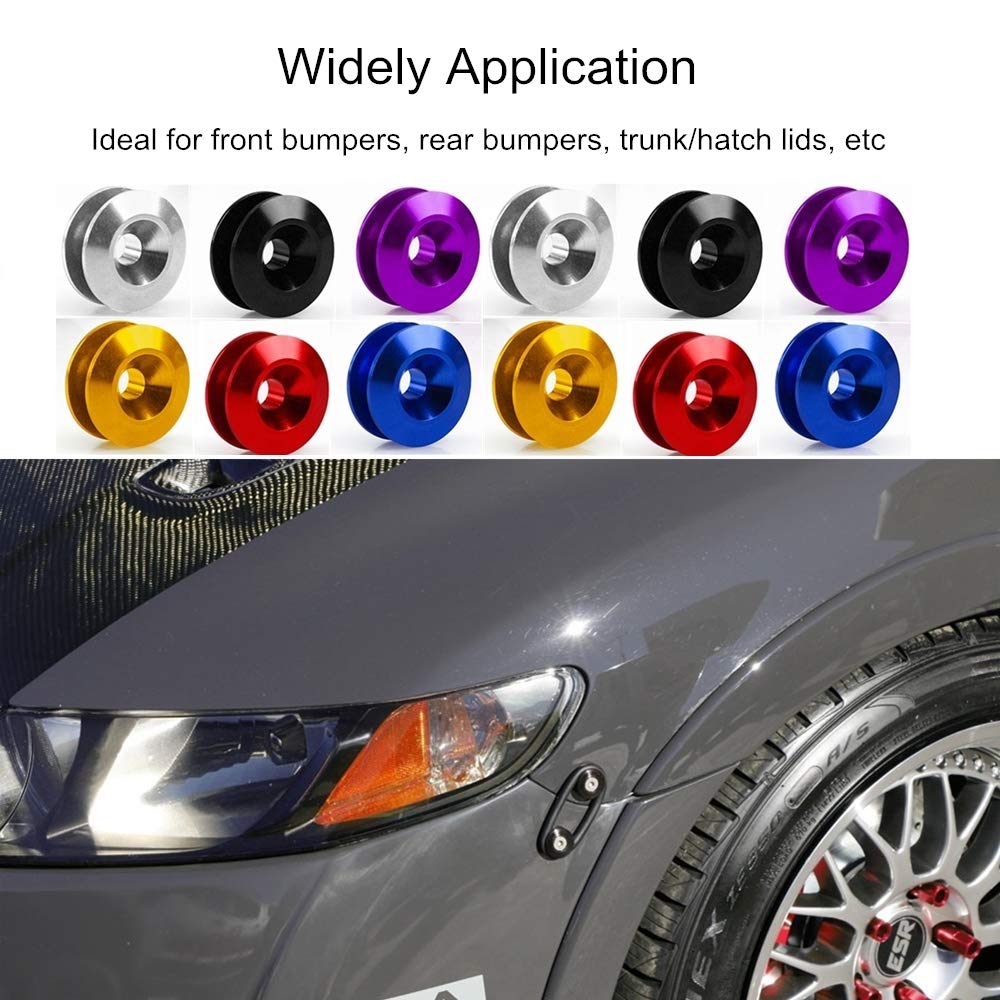 Universal Car Bumper Quick Release Fastener Kit - 6 Black O-Rings for Front & Rear Bumpers | Easy Installation & Secure Fit | Perfect for Off-Road, Racing & Custom Car Modifications