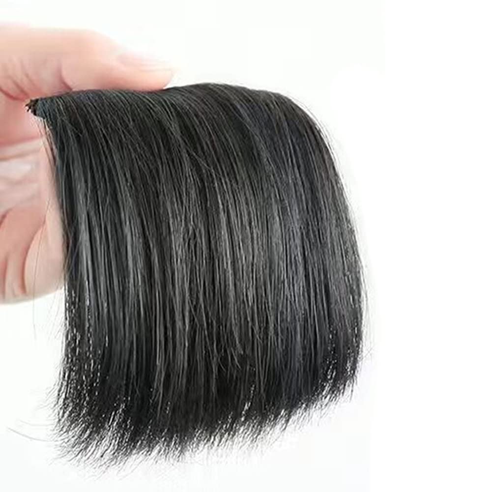 BowieMall Clip-In Human Hair Extensions - Silky Straight Double Weft Hairpiece for Thinning Hair | Invisible Hairpins for Added Volume | Natural Black Color | Perfect for Daily Wear, Parties & Special Occasions