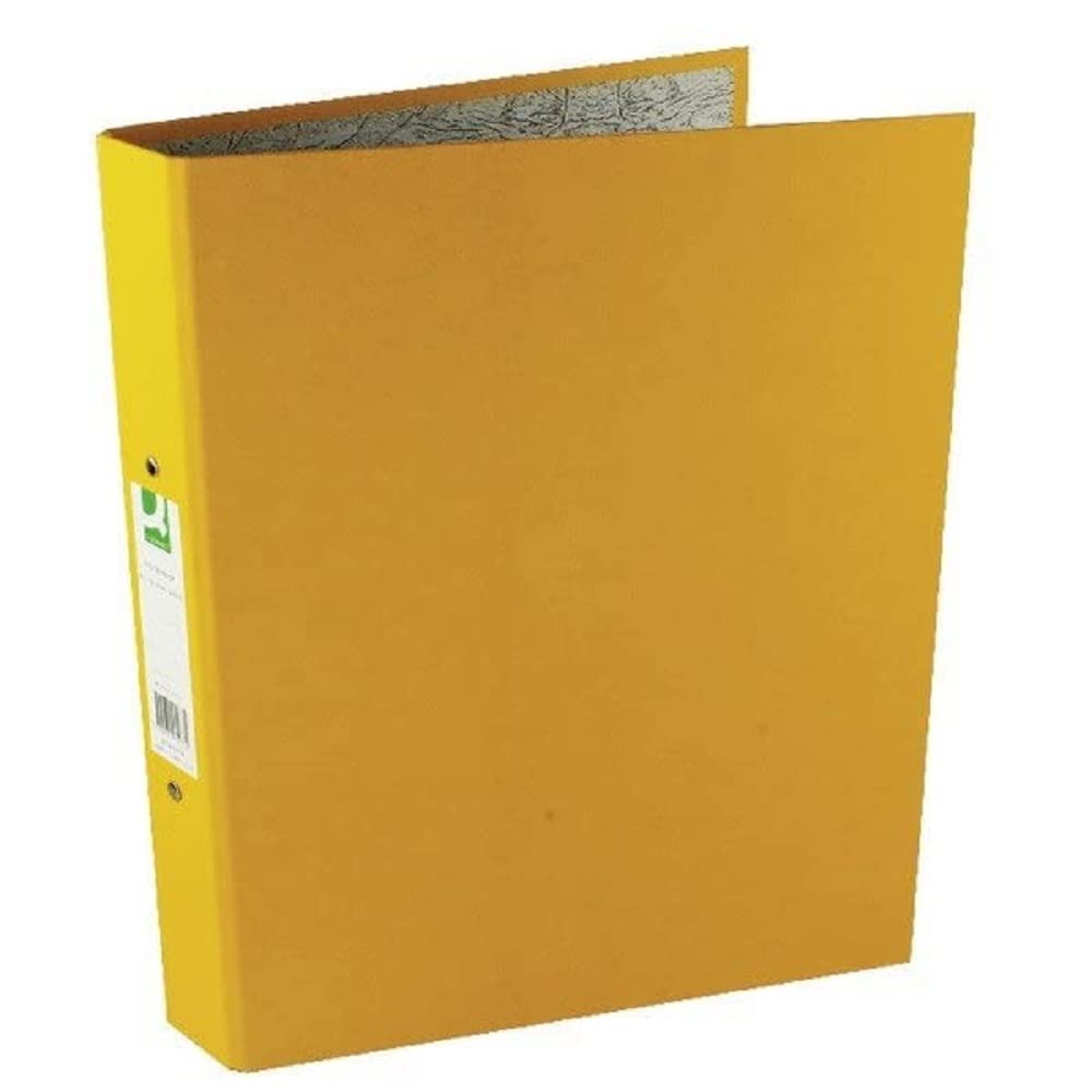 Q Connect A4 2 Ring Binder PP Yellow - Durable Plastic Binder for School, Office & Home Organization | Perfect for Documents, Notes & Presentations