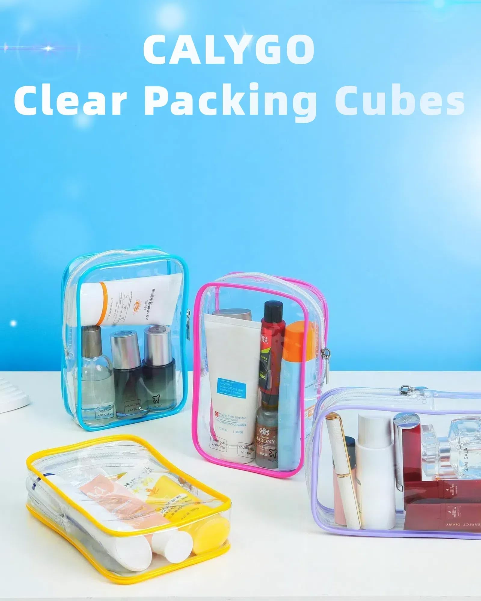 TSA Approved Quart Size Travel Toiletry Bag - Purple Leak Proof Cosmetic Organizer for Airplane Essentials, Long Flights & International Travel - Perfect for Carry-On Luggage & Weekend Getaways