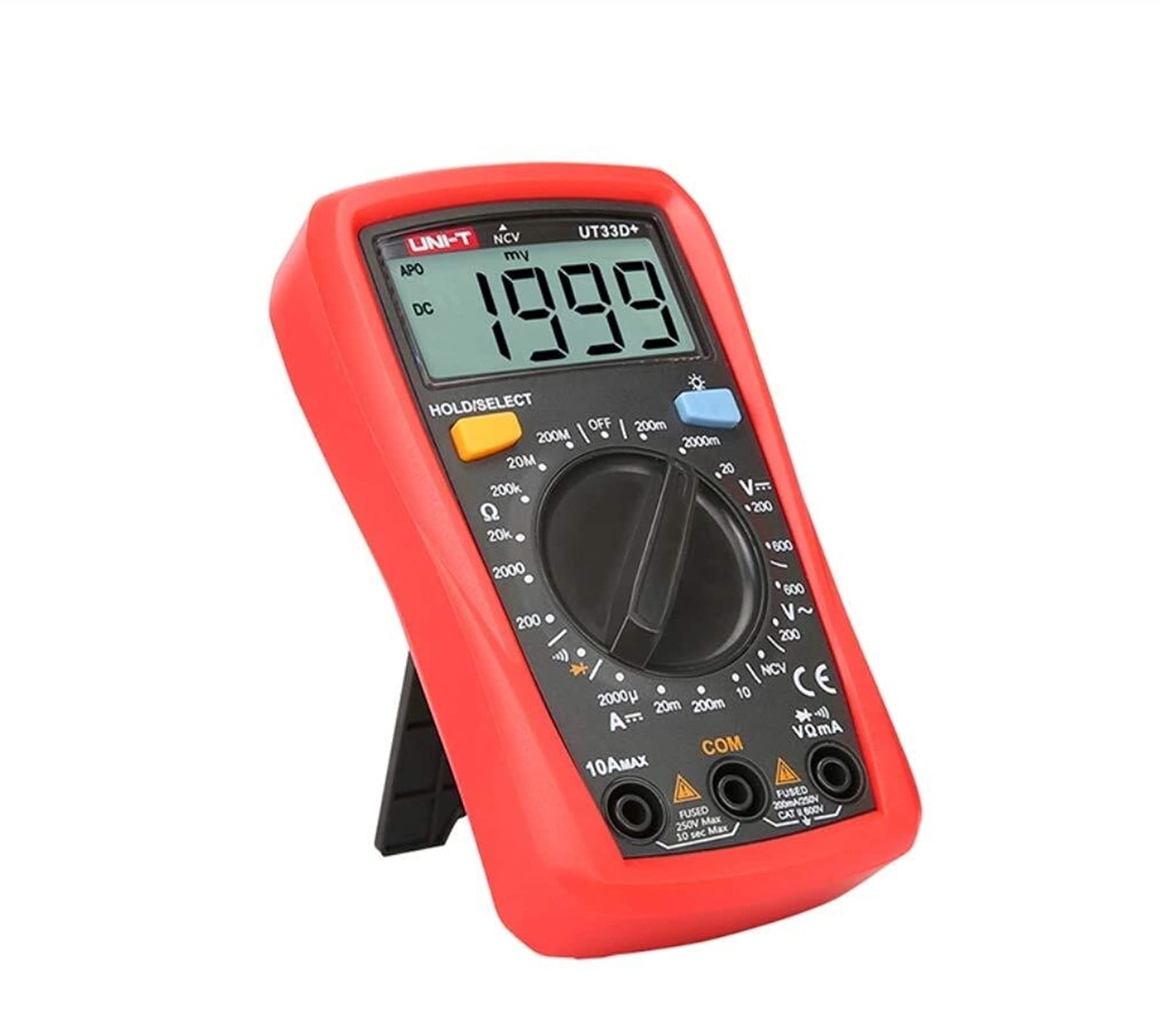 UT33D+ Auto-Ranging Digital Multimeter - Compact Palm-Sized AC/DC Voltmeter, Ammeter, Resistance & Capacitance Tester for Home DIY, Car Repair & Electronics Testing