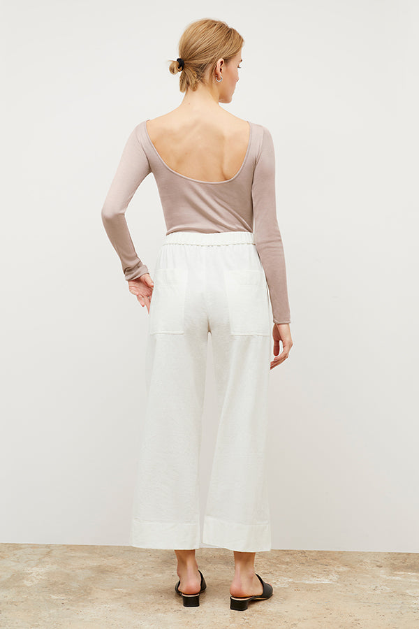 Madelyn Pants - Double Faced Linen Pants in Ivory | Comfortable & Stylish Women's Trousers for Work, Travel & Casual Wear