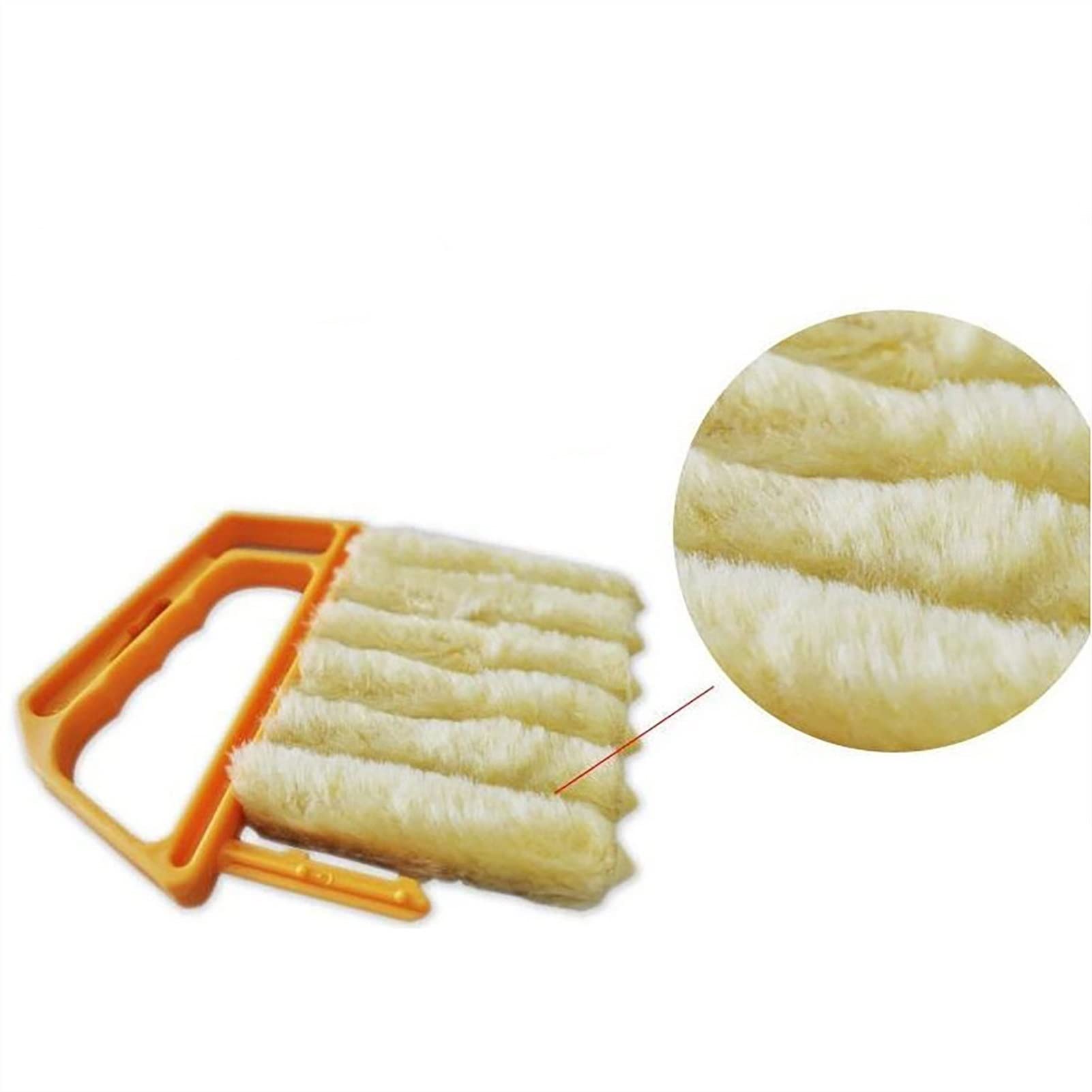 7-Toothed Shutter Cleaner Brush - Washable Microfiber Dust Remover for Blinds, AC & Car Vents