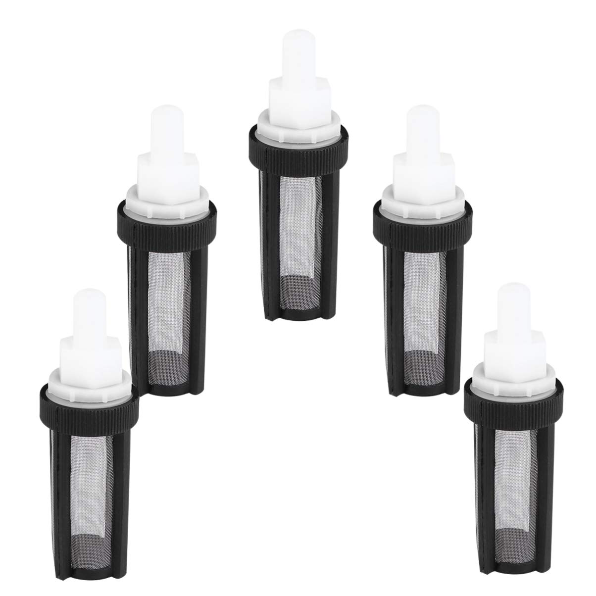 VILLCASE 5-Pack Stainless Steel Water Inlet Filter Hose with Metal Strainer & Silicone Tubing - Micro Pump Strainer Mesh Screen for Aquariums, Hydroponics & Water Filtration Systems