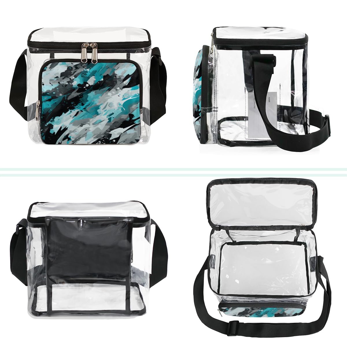 GzLeyigou Fashion Camouflage Clear Tote Bag with Handles - Transparent Crossbody Shoulder Bag for Women - Perfect for Outdoor Travel, Picnic, Concerts & Sports Events (Stadium Approved) - Waterproof Lunch Bag for Beach, Shopping, Gym & Daily Use