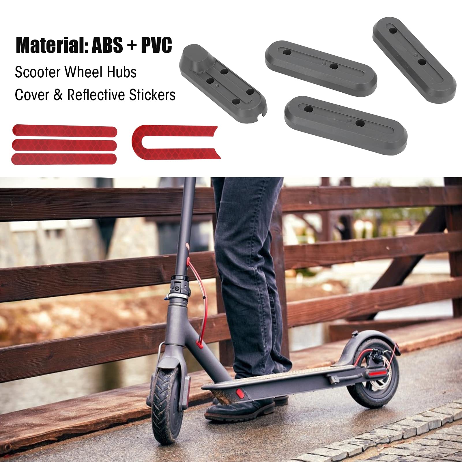 Electric Scooter Front & Rear Fork Cover with Night Reflective Sticker - Compatible with Xiaomi M365 & M365 PRO - Perfect for Commuting & Urban Riding Safety