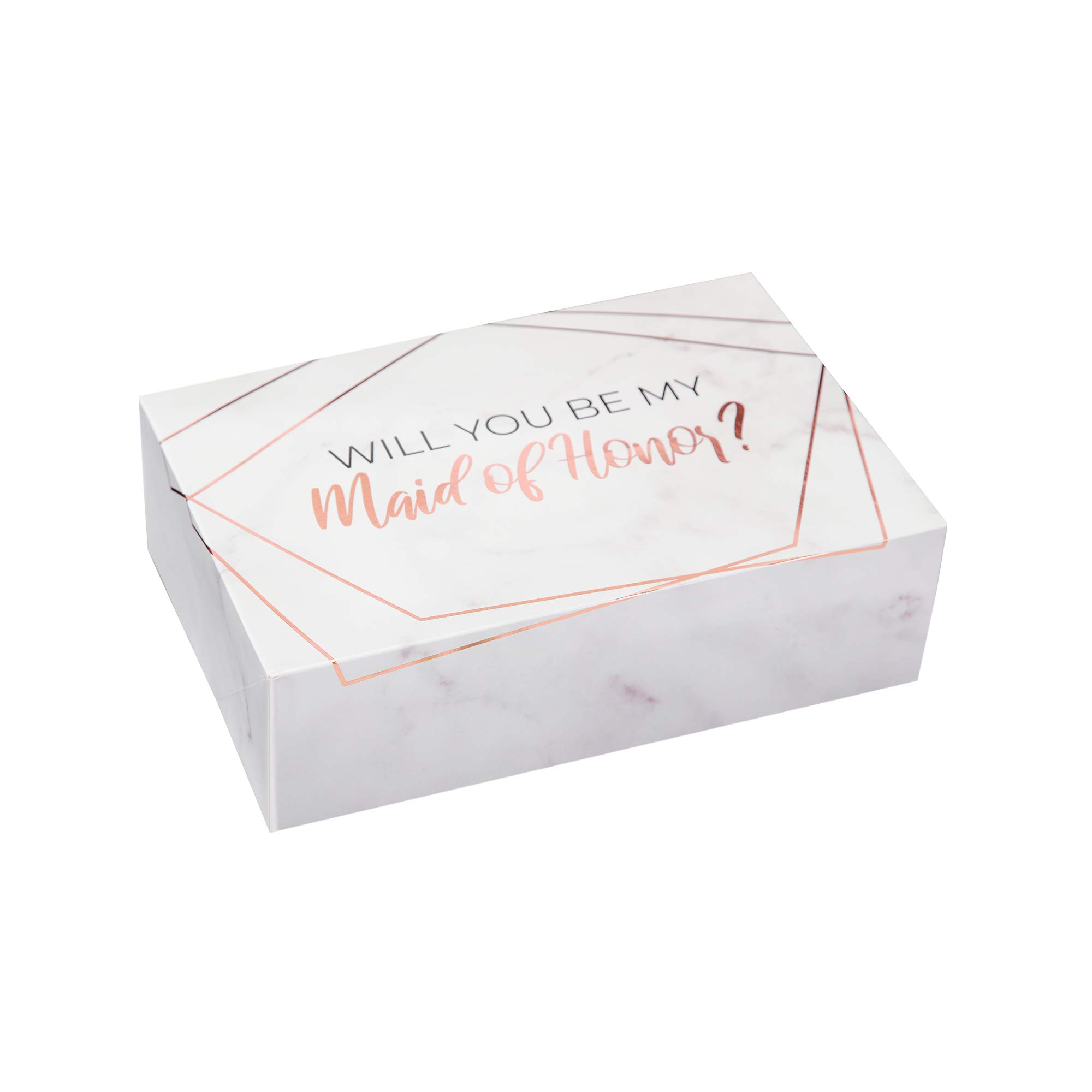 Elegant Maid of Honor Proposal Gift Box Set - Modern Marble Design Wedding Party Proposal Kit (1 Pack) - Perfect for Bridesmaid Proposals & Bachelorette Party Gifts