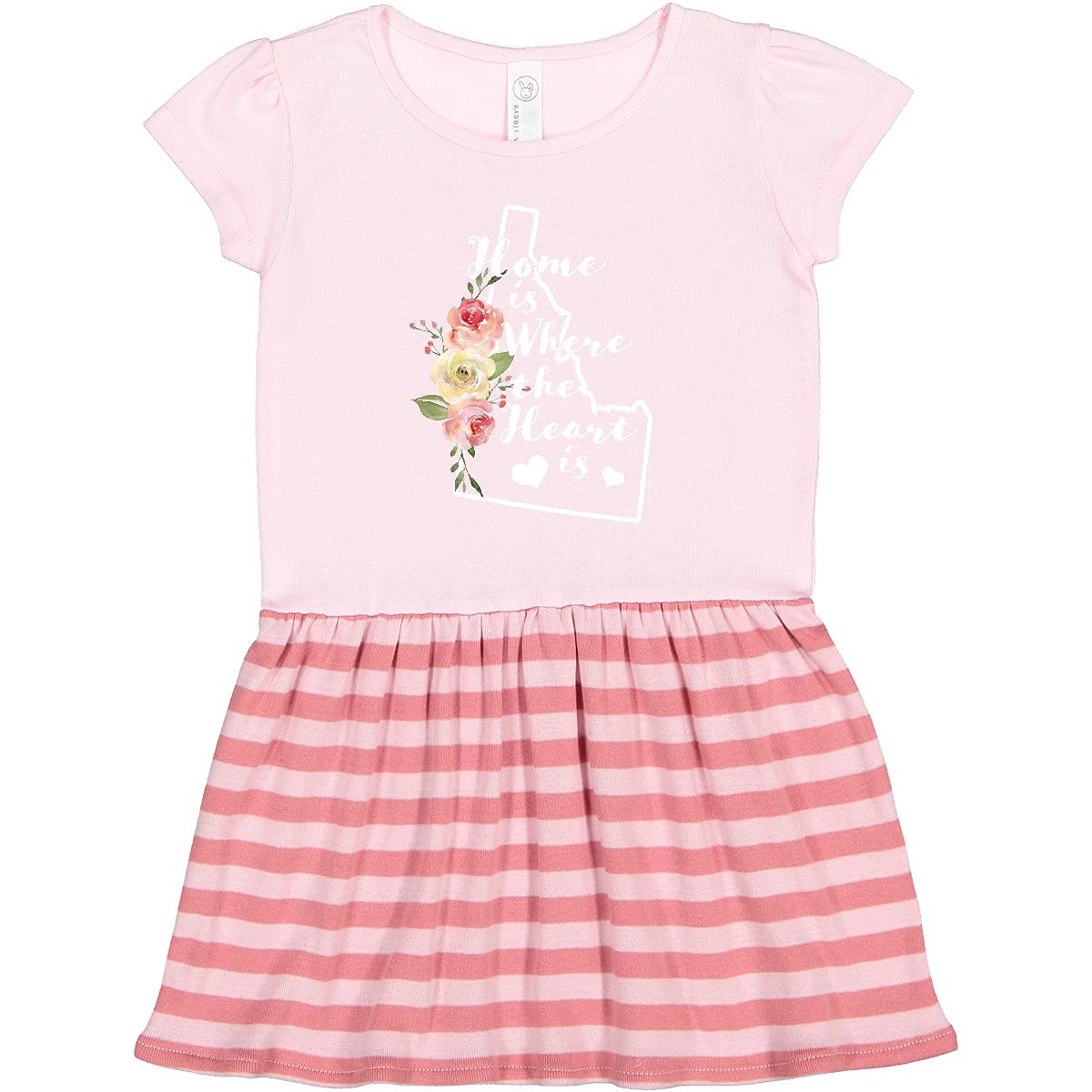 Inktastic Idaho Home is Where The Heart is Watercolor Floral Toddler Dress - Cute Baby Girl Outfit for Birthday, Family Photos & Special Occasions