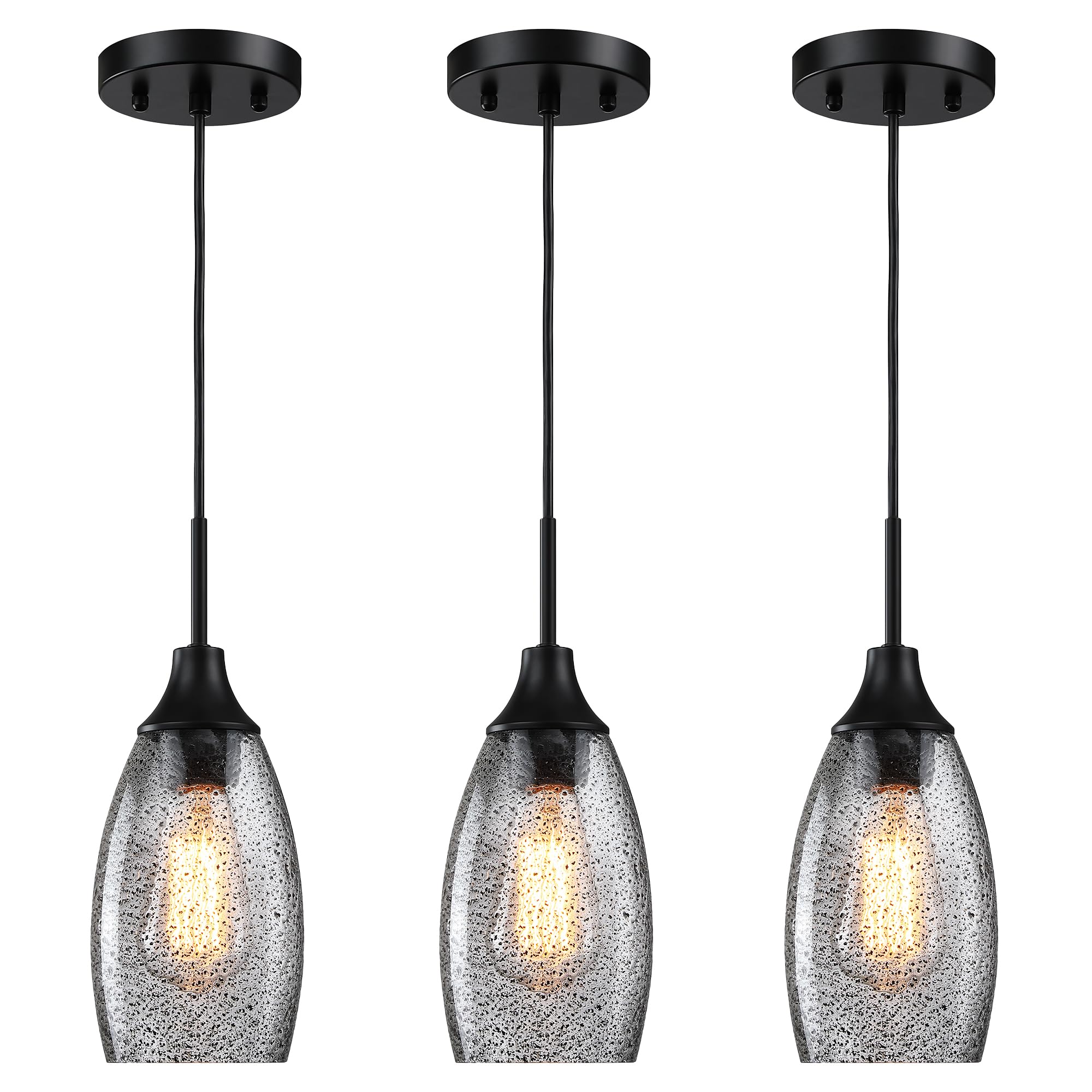 3-Pack Mini Glass Pendant Lights - 4.72