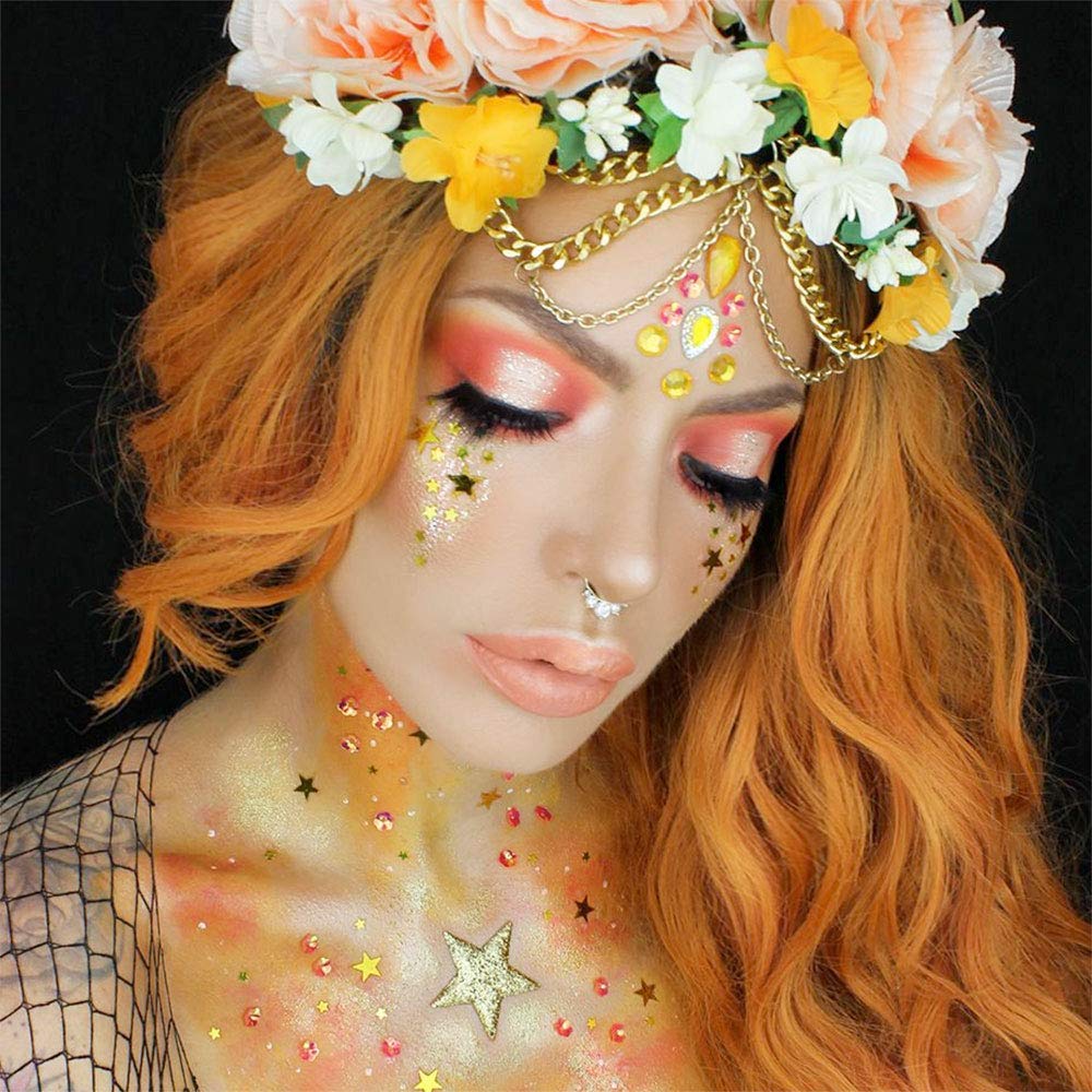 Mehron Makeup Paradise Glitter FX - Professional Cosmetic Loose Glitter for Face, Body & Art - Vibrant Shimmering Gold Glitter .25 oz (7g) - Perfect for Halloween, Cosplay, Festival & Stage Makeup