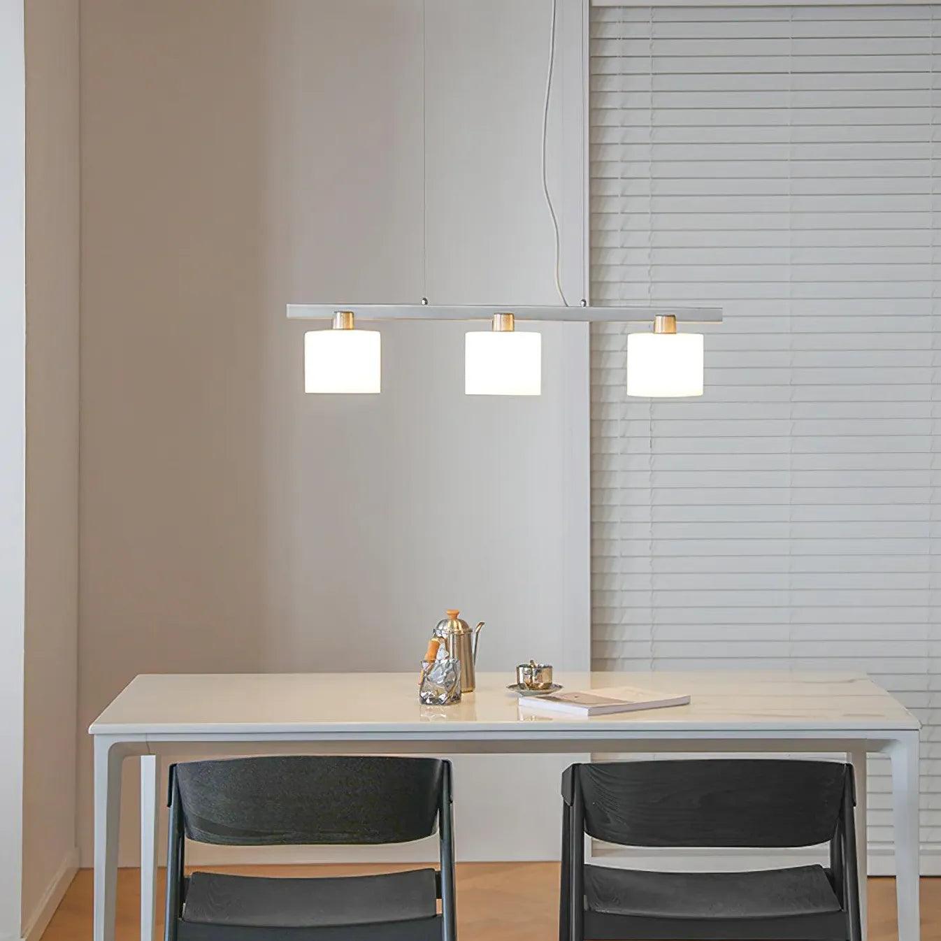 Modern White 3-Light Linear Pendant Lighting Fixture - Perfect for Kitchen Island, Dining Room, and Contemporary Home Decor