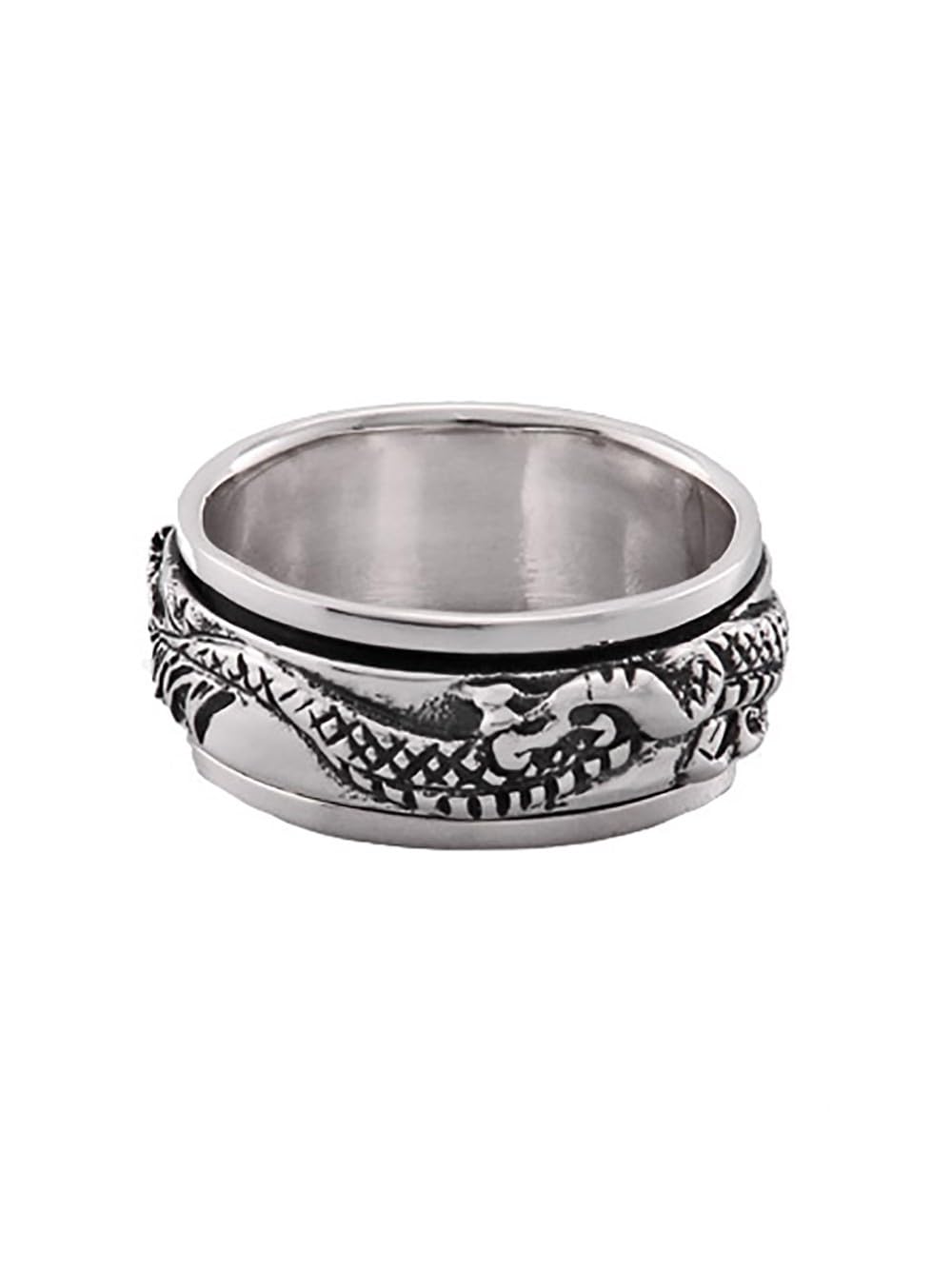 EVE'S ADDICTION Custom Sterling Silver Dragon Spinner Ring for Men - Unique Gifts for Dad, Husband, Boyfriend - Perfect for Stress Relief, Meditation & Stylish Everyday Wear