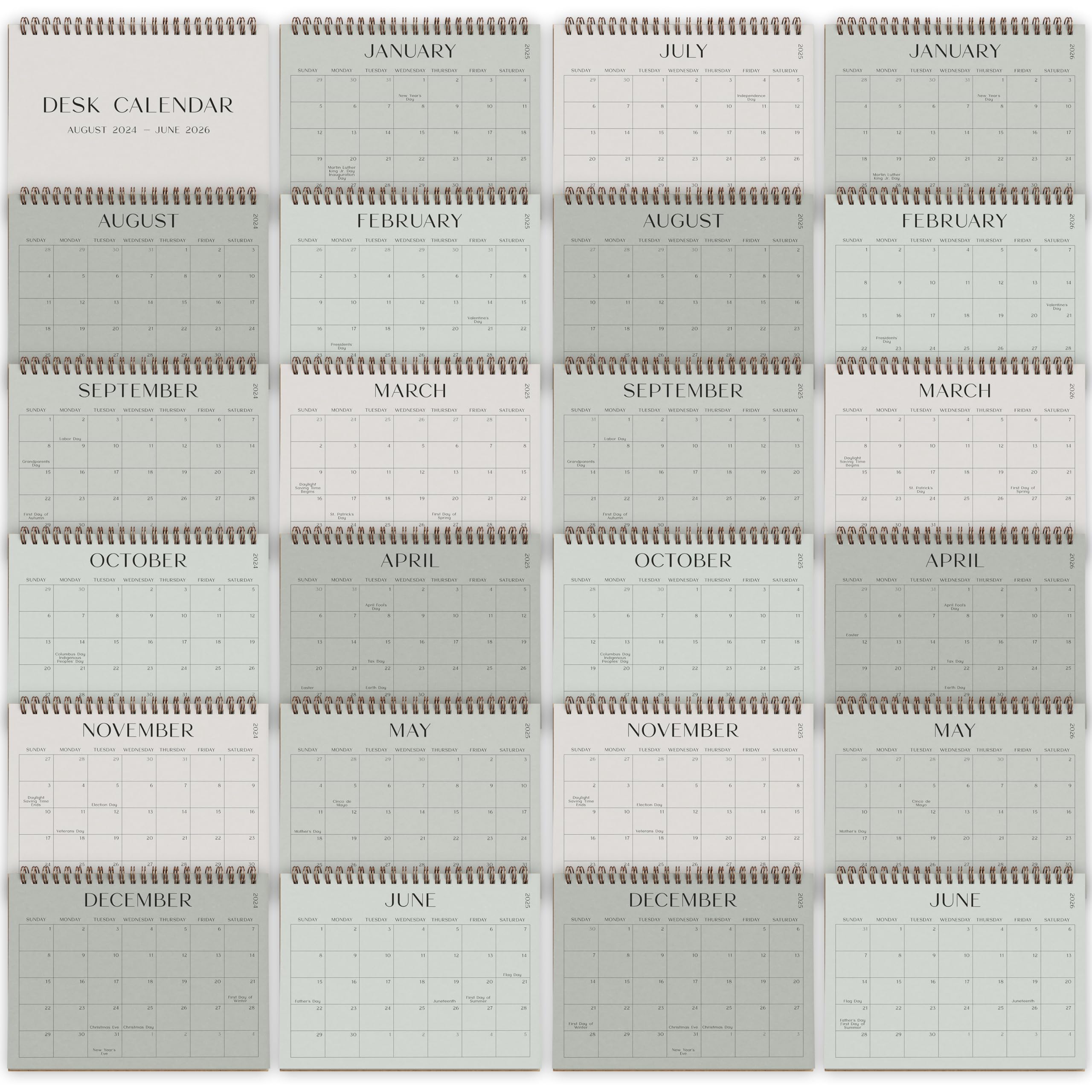 2025-2026 Aesthetic Desk Calendar | August 2024 to June 2026 | Beautiful Small Flip Desktop Planner for Office, Home & School Organization | Perfect for Work Scheduling, Gift Giving & Daily Planning