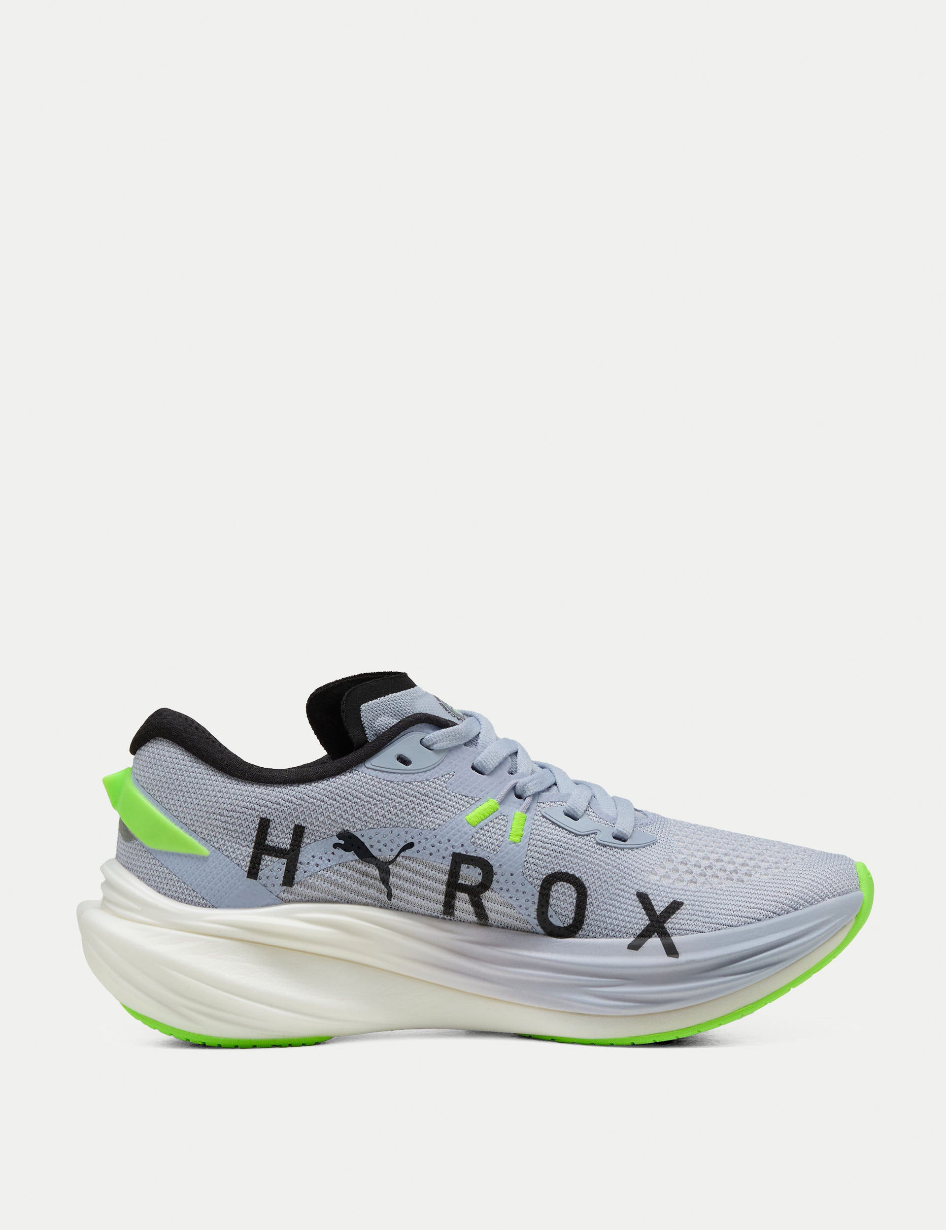 Puma x Hyrox Deviate NITRO 3 Running Shoes for Men & Women - Lightweight Performance Sneakers for Cool Weather Training - Green Glare Color - Ideal for Gym Workouts, Road Running & Outdoor Jogging