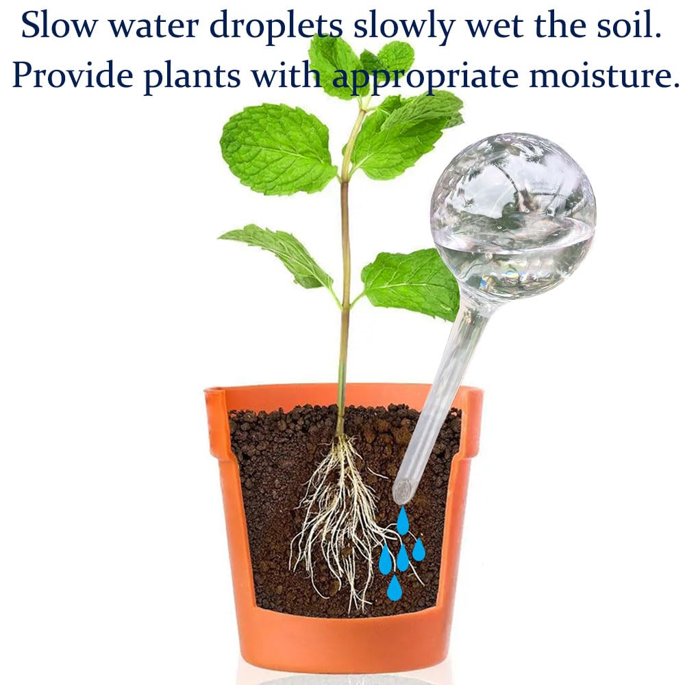 **Automatic Plant Watering Bulbs - Clear Plastic Self-Watering Devices for Indoor & Outdoor Plants | Perfect for Vacation, Garden, and Home Use**
