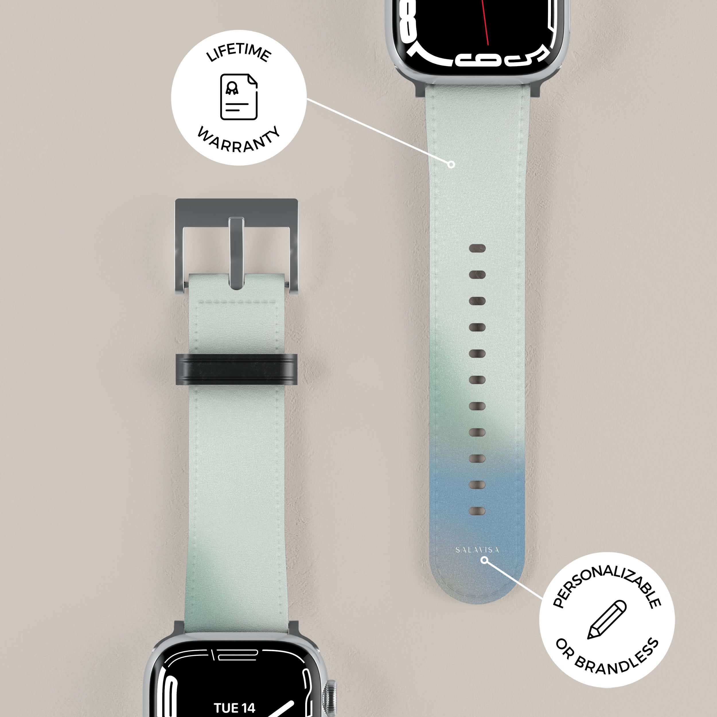 Premium Leather Apple Watch Band for Women & Men - Soft, Durable & Comfortable Strap for Apple Watch Series 9/8/7/6/5/SE - Perfect for Workouts, Office & Everyday Wear