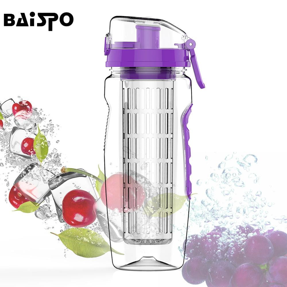 BAISPO 32oz 900ml BPA Free Fruit Infuser Water Bottle with Leak-Proof Lid - Large Capacity Sports Juice Shaker for Gym, Hiking & Outdoor Activities