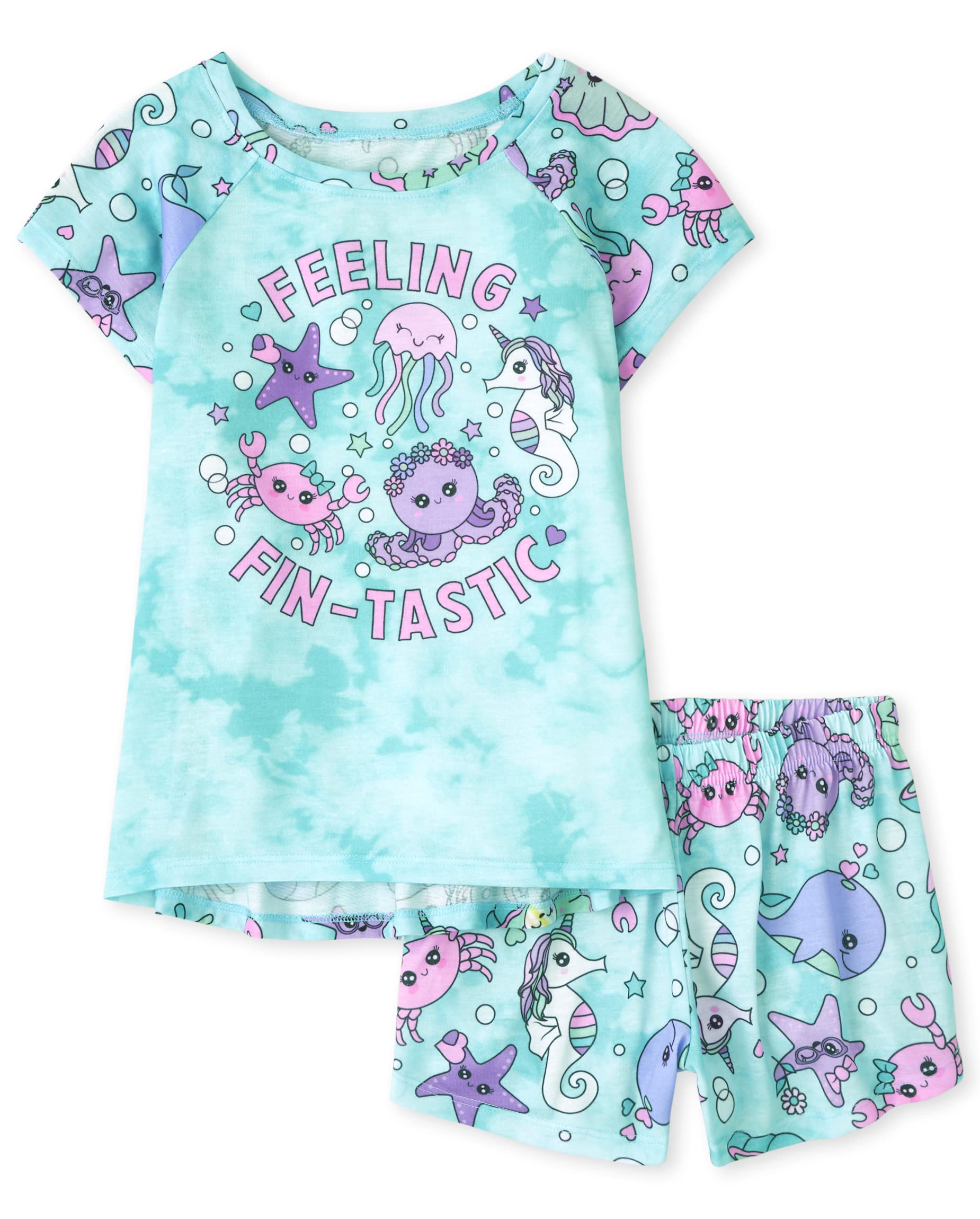 Girls' 2-Piece Pajama Set - Short Sleeve Top & Shorts for Comfortable Sleep