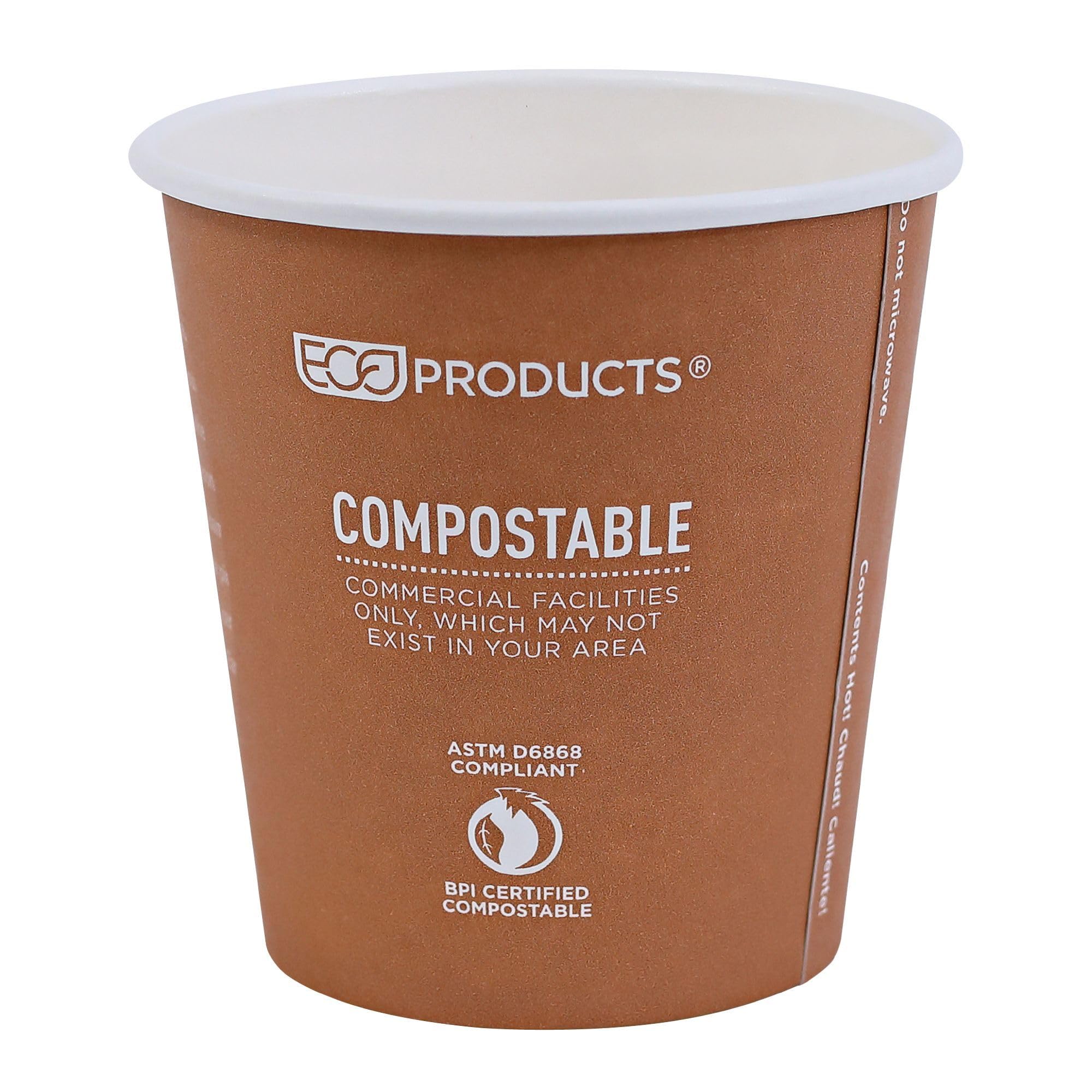 ECO PRODUCTS Compostable 10oz Disposable Coffee Cups - 1000 Count, Plant-Based PLA Lining, Hot/Cold Beverage Paper Cups for Office, Cafes & Events | Biodegradable & Eco-Friendly World Art Design