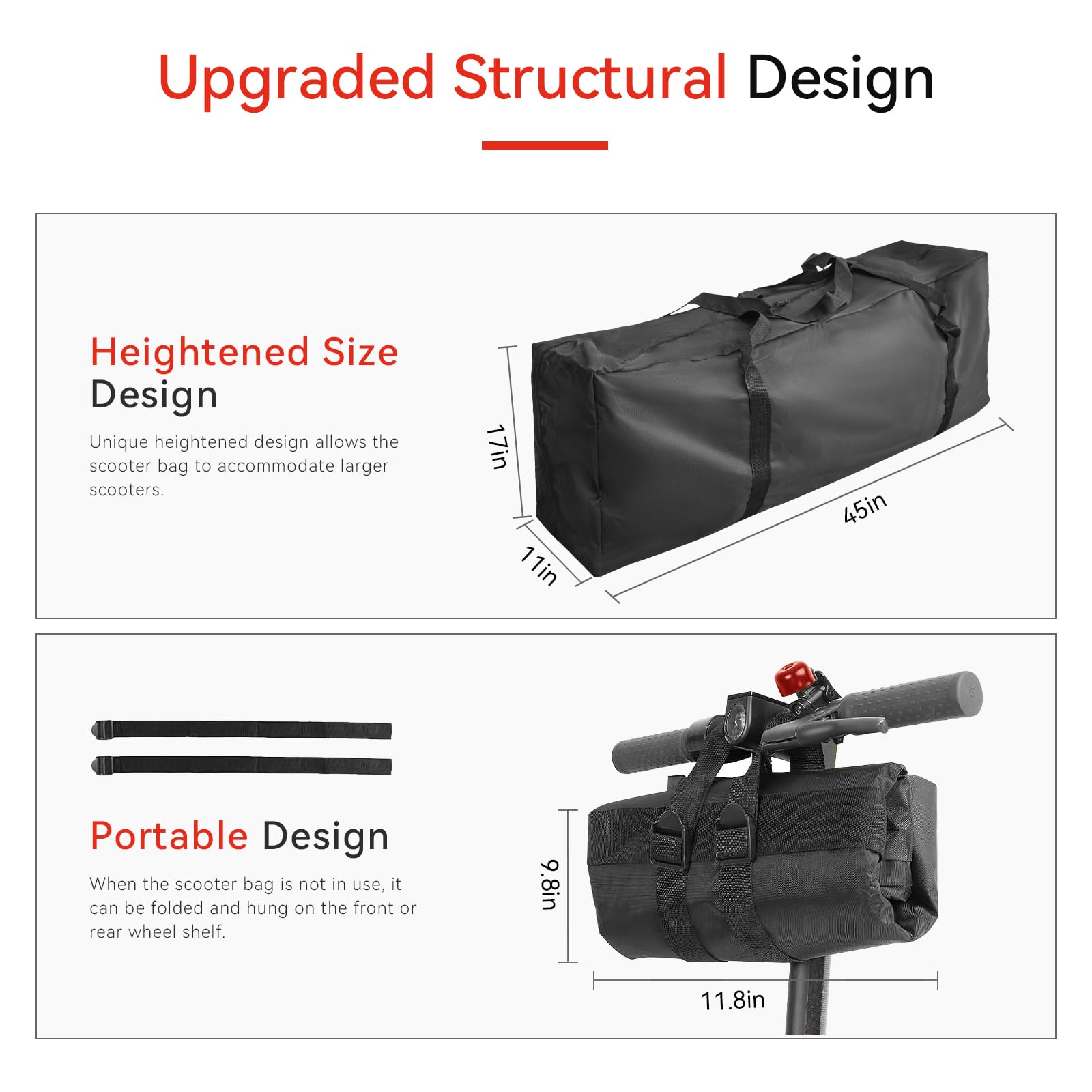 Foldable Electric Scooter Storage Bag - Waterproof Carrying Case for Xiaomi Scooters & Folding Bikes | Portable Transportation Backpack for Commuting, Travel & Outdoor Adventures