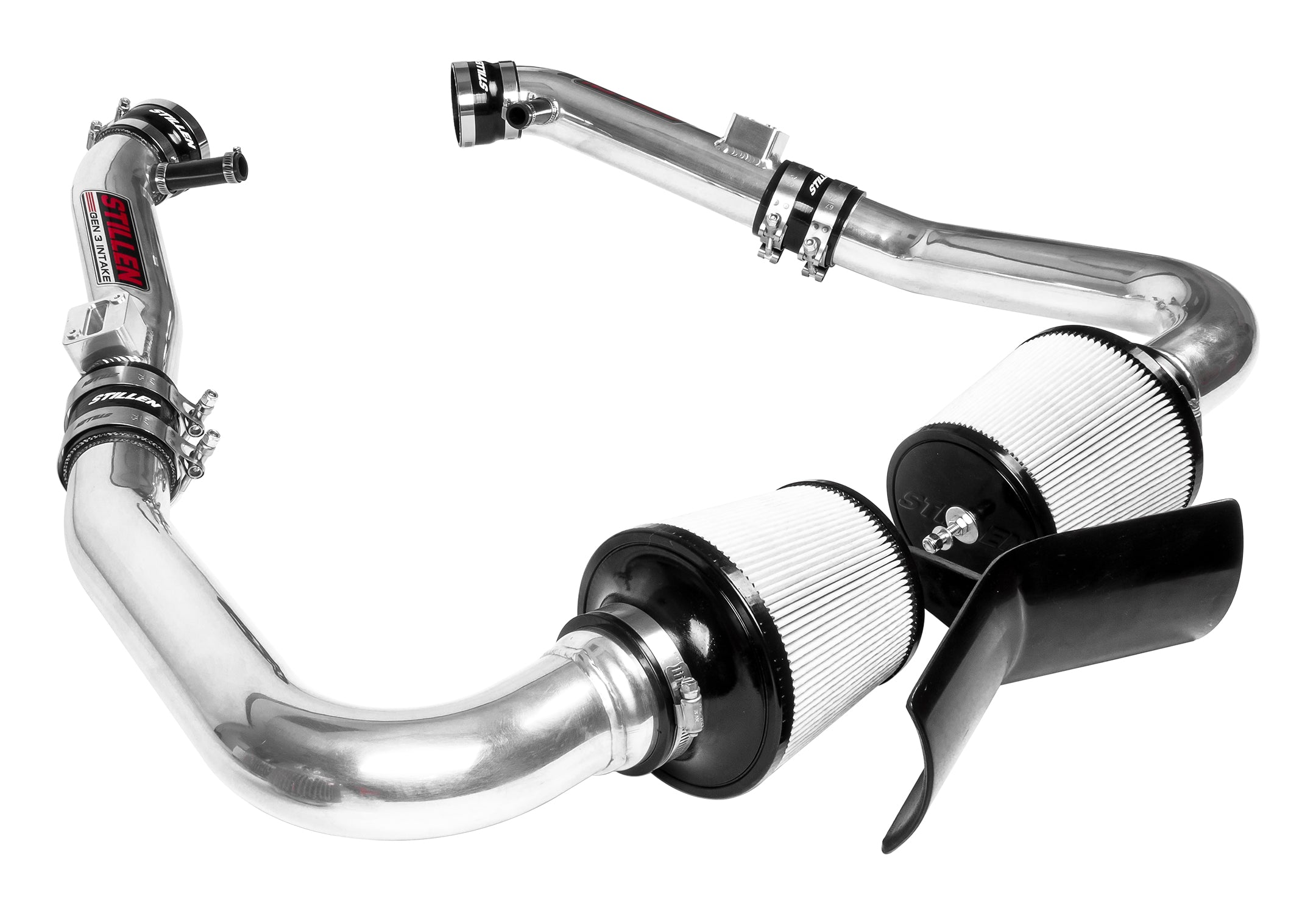 2008-2015 Infiniti G37/Q60 Coupe Performance Air Intake System - Gen 3 Dual Ultra Long Tube with Heat Shield & Dry Filter (Part# 402846DF) - High Flow Cold Air Intake for Improved Horsepower & Acceleration - Perfect for Street Racing & Performance Upgrades