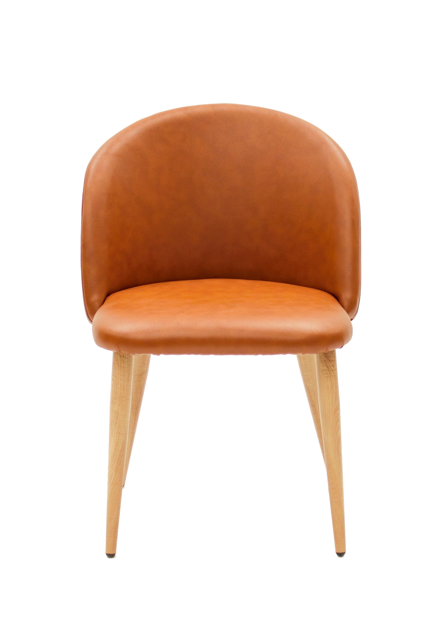 Luxury Cognac Crescent Chair - Modern Accent Seating for Living Room, Bedroom & Office - Comfortable & Stylish Leather Lounge Chair