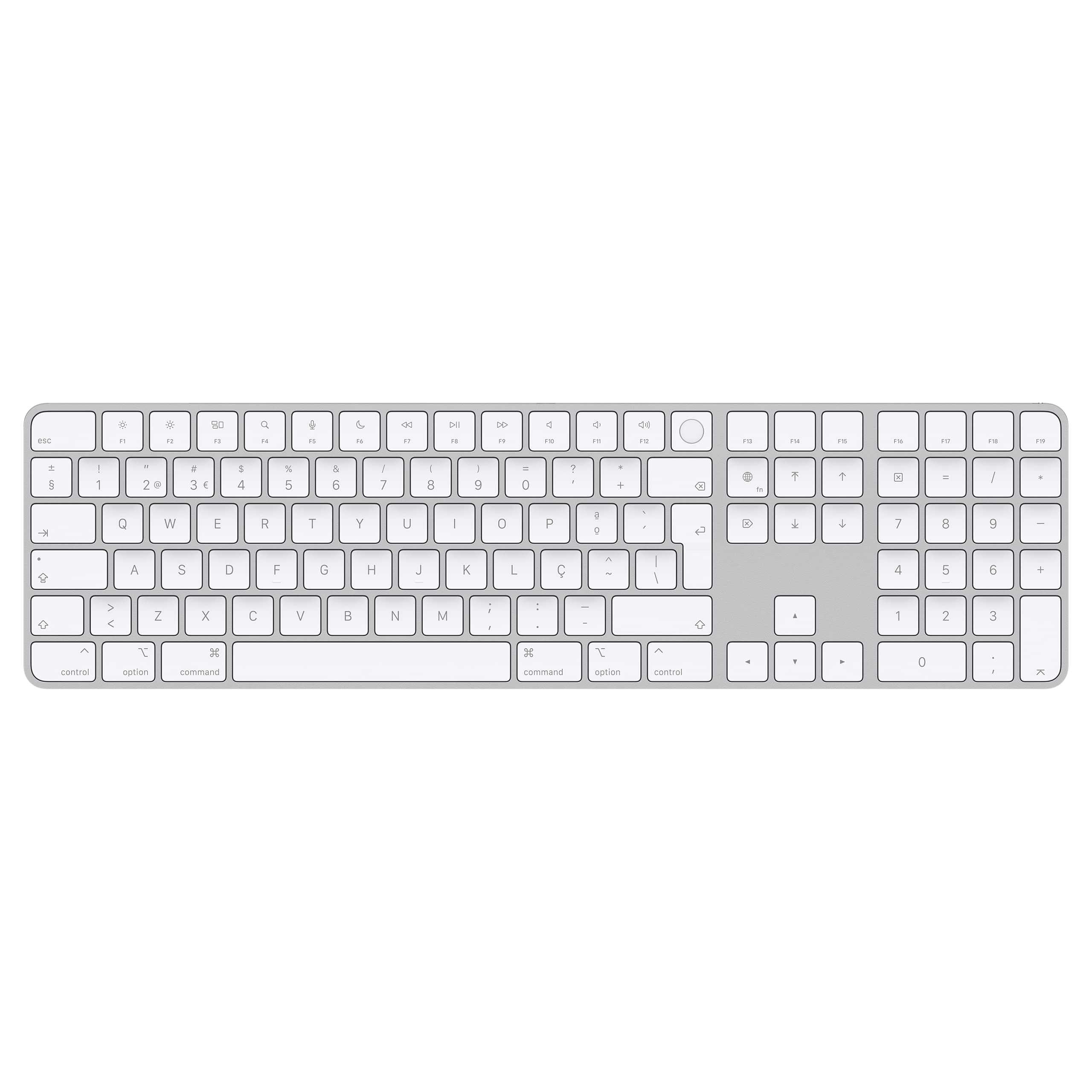 Apple Magic Keyboard with Touch ID & Numeric Keypad - Wireless Bluetooth Rechargeable Keyboard for Mac with Apple Silicon (Portuguese Layout, White Keys) - Perfect for Office Work, Coding & Creative Projects