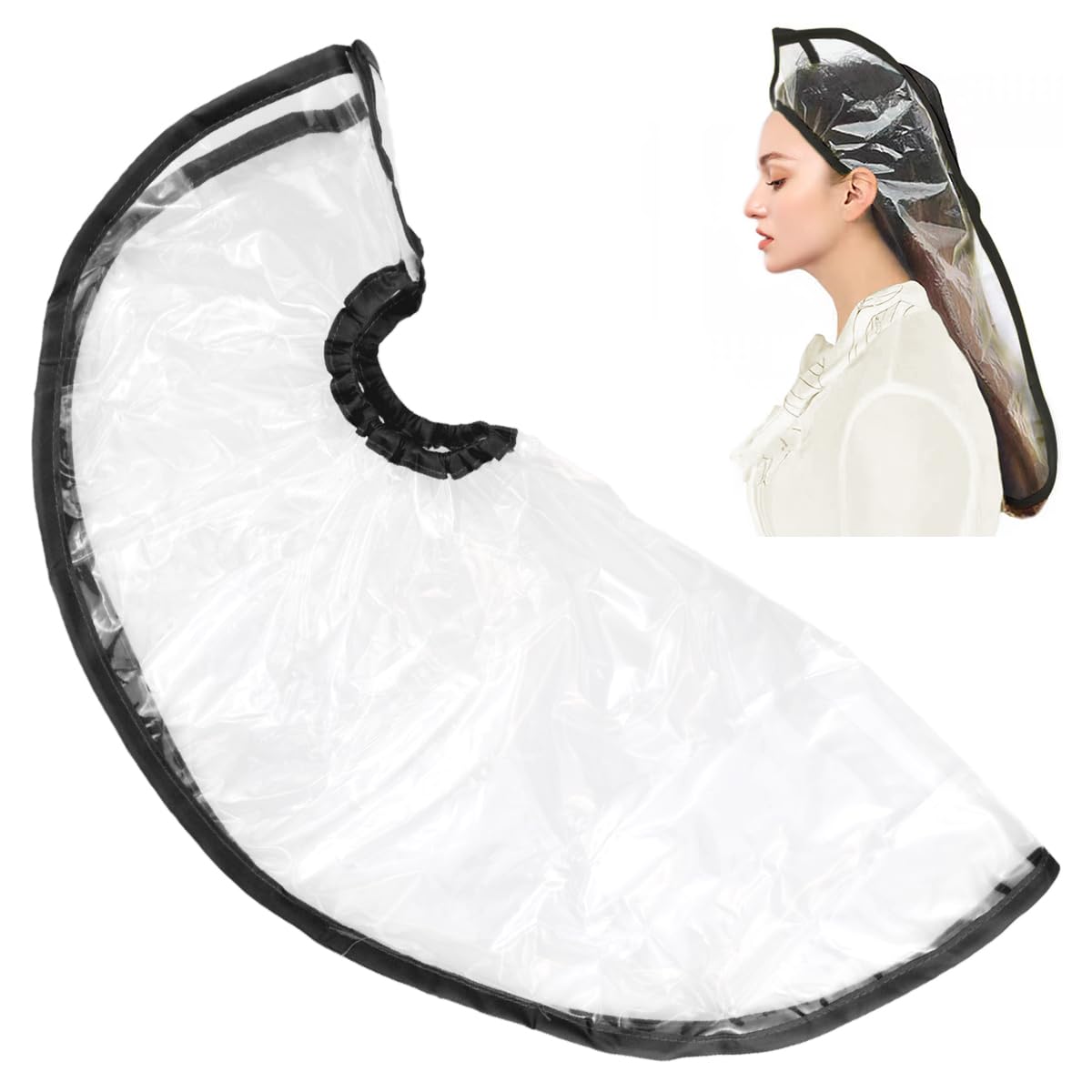 FERCAISH Foldable Hair Washing Funnel for Upright Shampooing - Salon Quality Rinse Cape Accessory for Home Hair Care (Black) | Perfect for Home Salon, Hairdressers & DIY Hair Treatments