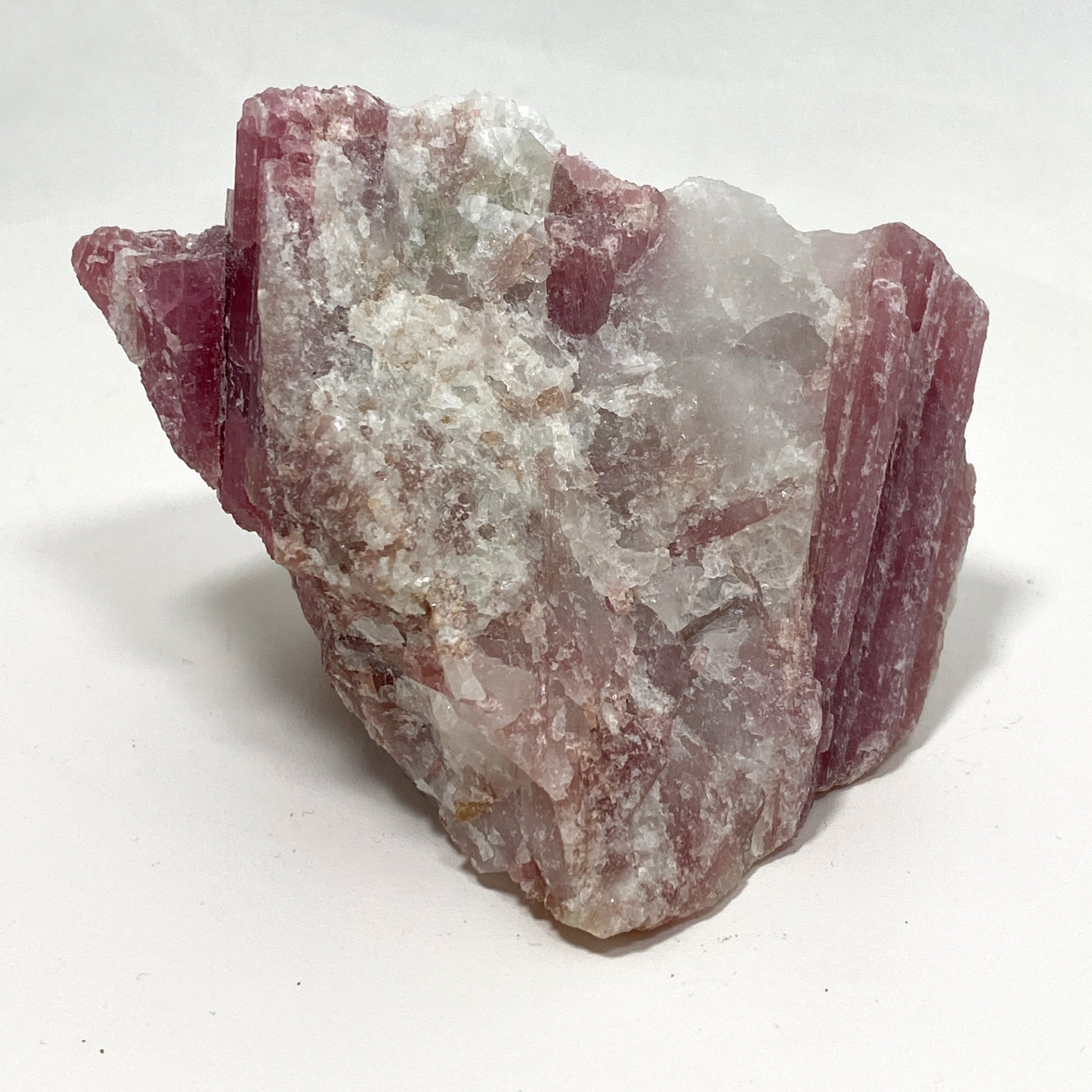 Natural Pink Tourmaline on Quartz Crystal - PTQ 03 Specimen for Mineral Collection, Healing & Home Decor
