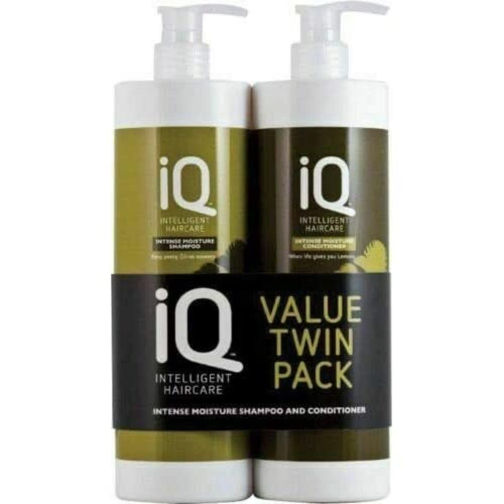 IQ Intelligent Haircare Intense Moisture Shampoo & Conditioner Set - 1000ml for Dry & Damaged Hair - Sulfate Free & Hydrating Formula - Perfect for Daily Hair Care & Salon Quality Results