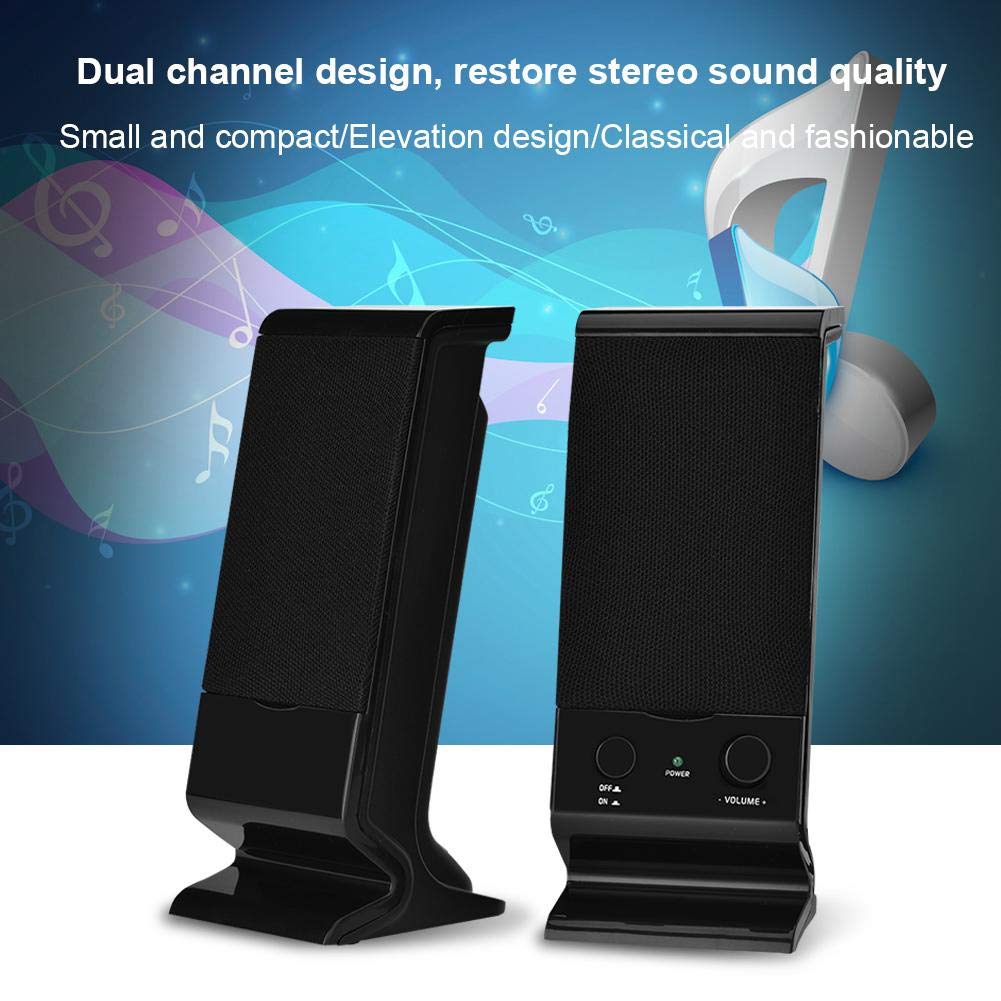 Premium Computer Speakers with Deep Bass - USB 2.0 Wired PC Speakers for Desktop, Laptop, Tablet & Smartphones - Compact Mini Subwoofer for Gaming, Music & Home Office Use