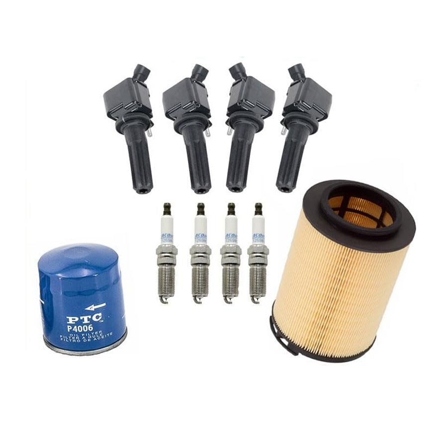 High-Performance Oil Air Filter & Ignition Coils with Platinum Spark Plugs Replacement Kit for 2007 Chevrolet Colorado 2.9L Engine - Improve Fuel Efficiency & Engine Power for Off-Road & Daily Driving