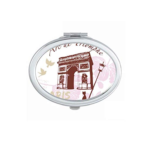 DIYthinker Portable Foldable Double-Sided Makeup Mirror - Paris Landmark Arch of Triumph Design for Travel, Home Vanity & Professional Makeup Artists