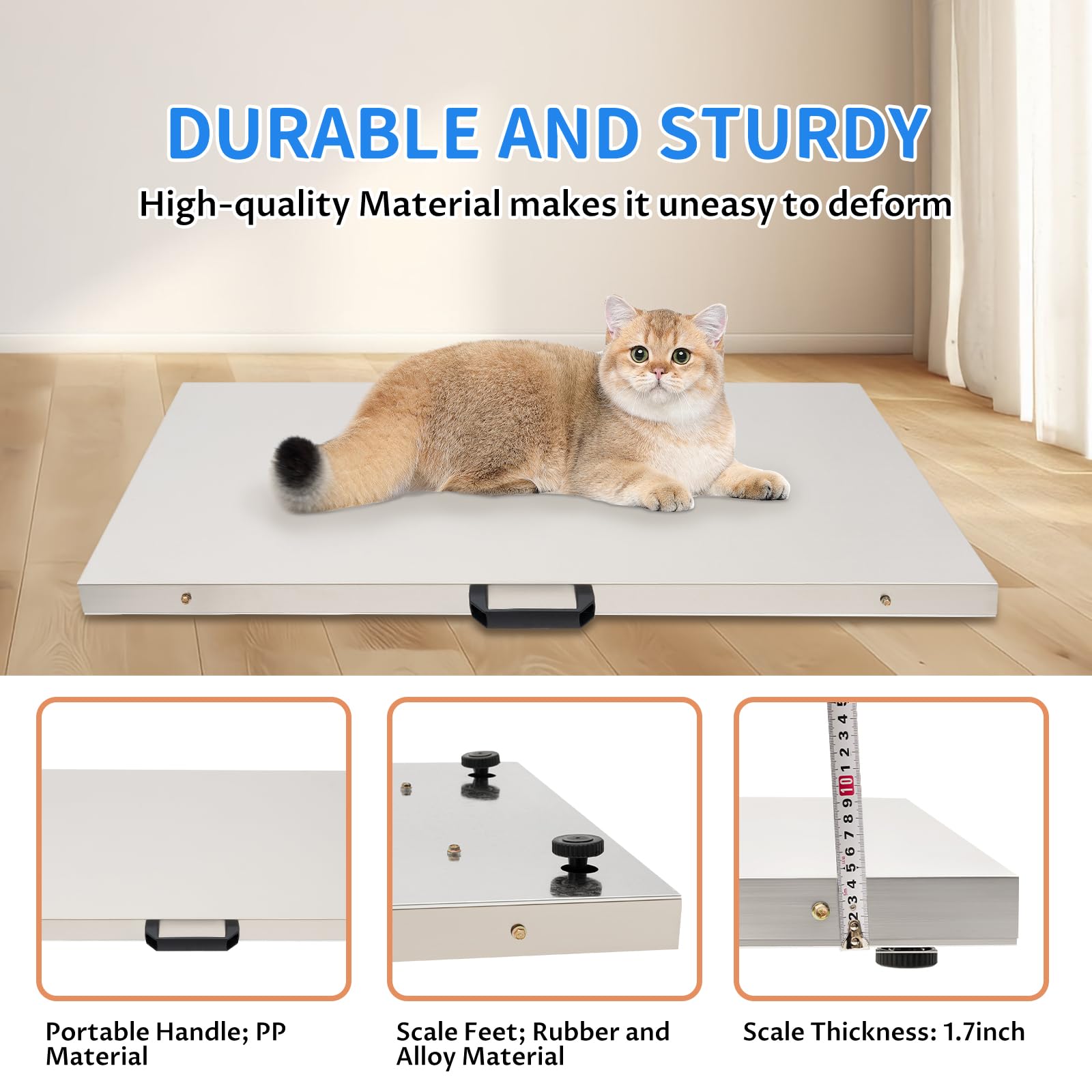 660LB Heavy Duty Digital Veterinary Scale - Large Platform Livestock Scale for Pets, Cats, Dogs & Cattle | Includes Power Adapter | Perfect for Vet Clinics, Farms & Animal Weighing Stations